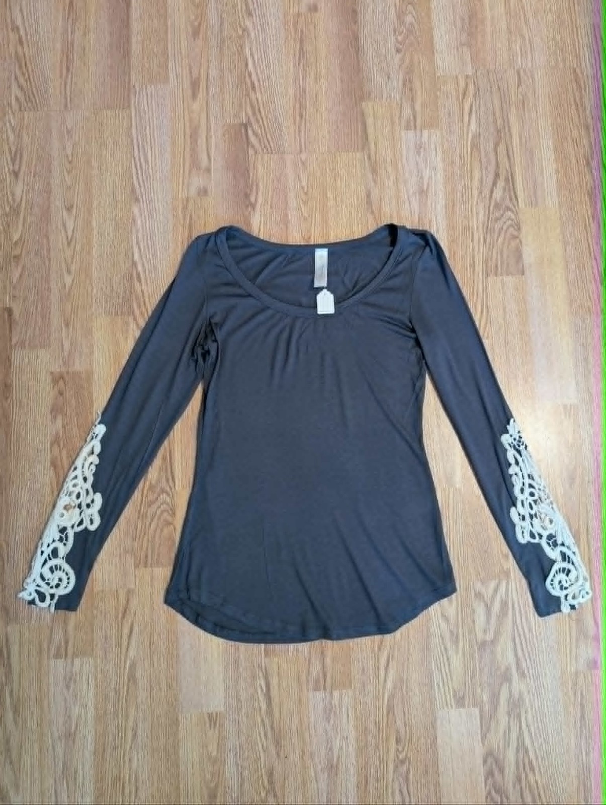 Long Sleeved Top with Lace Detail ~ Size Small