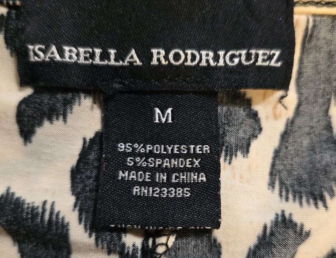 Isabella Rodriguez Leopard Print Short Sleeve Blouse Size Medium