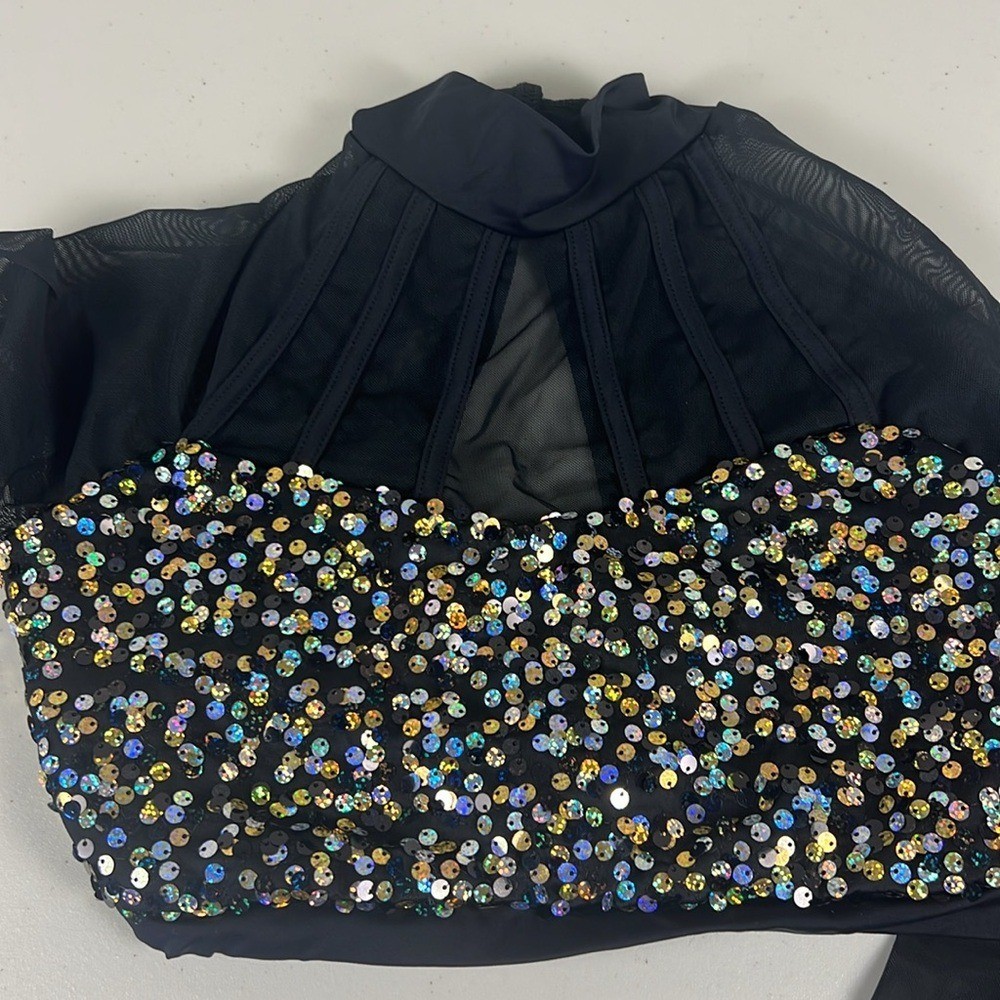 Balera Weissman Dance Cage Strap Sequin Crop Top