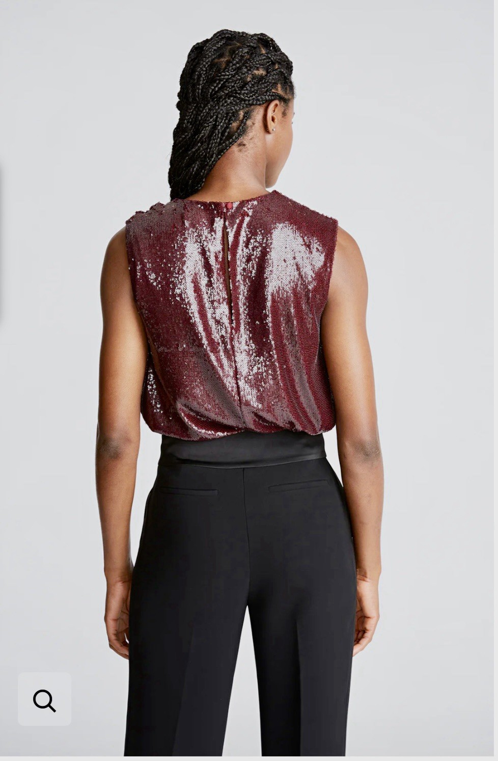 Halston Heritage Cynthia Sequined Top NWT Retail $375 Bordeaux Size XS