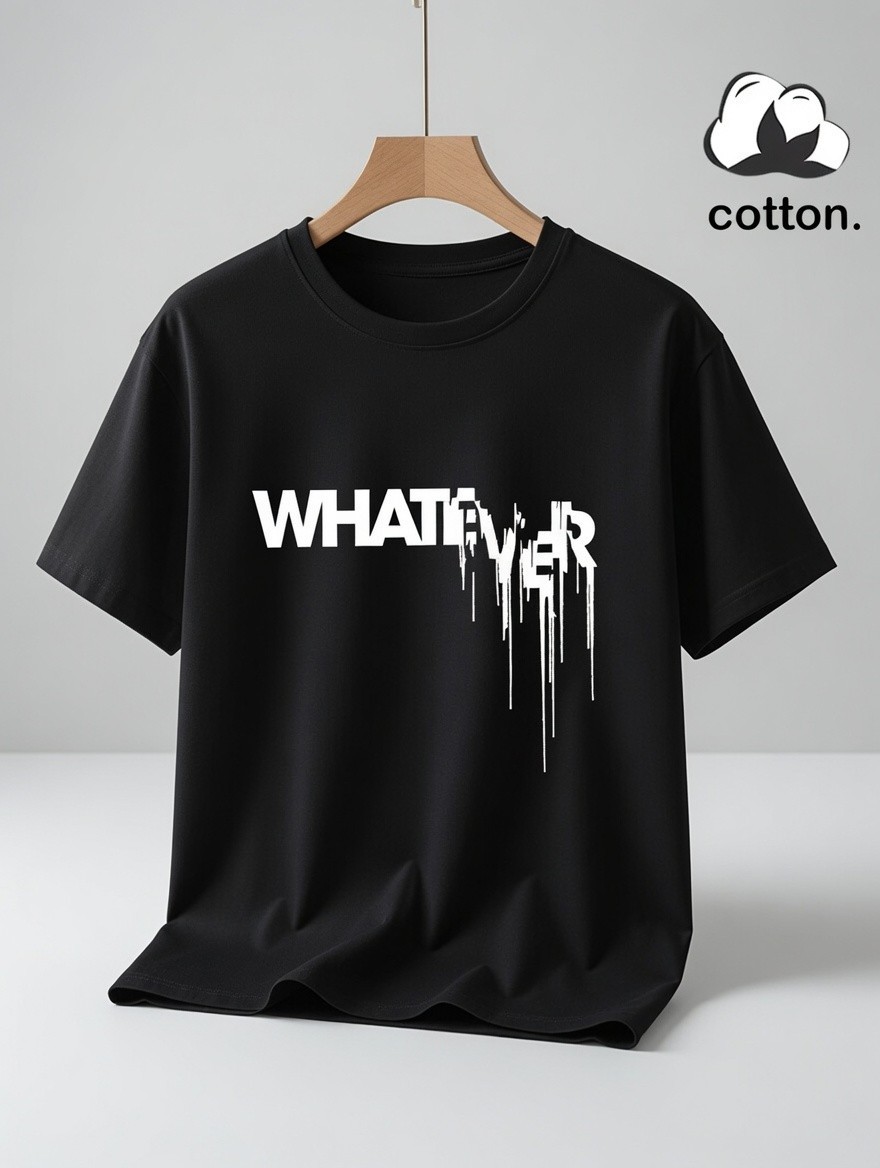 Whatever T-Shirt with Dripping Effect | Funny Sarcastic Streetwear Tee