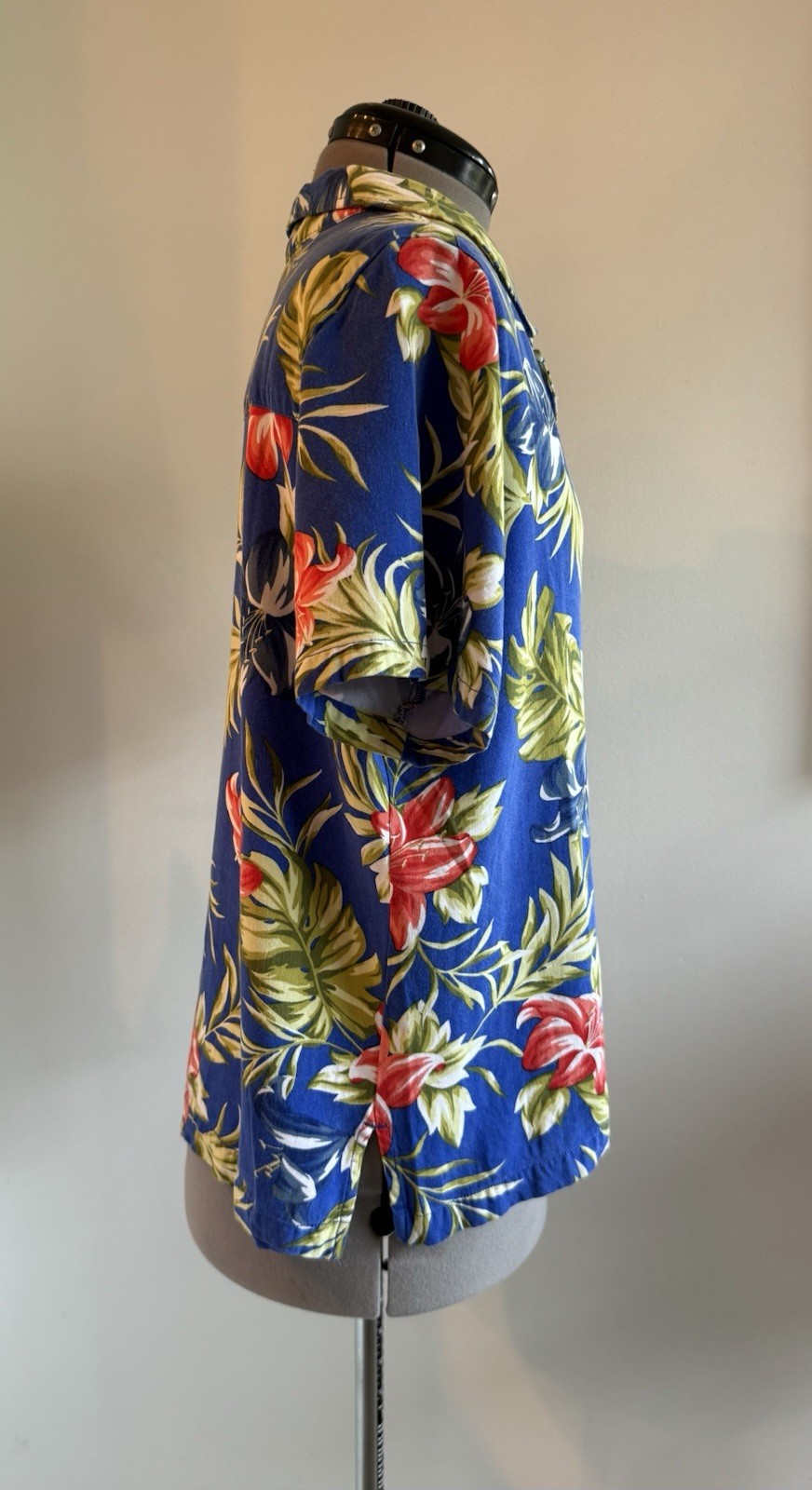 Tahiti Reef Club Hawaiian Floral Button Blouse Tropical Rayon