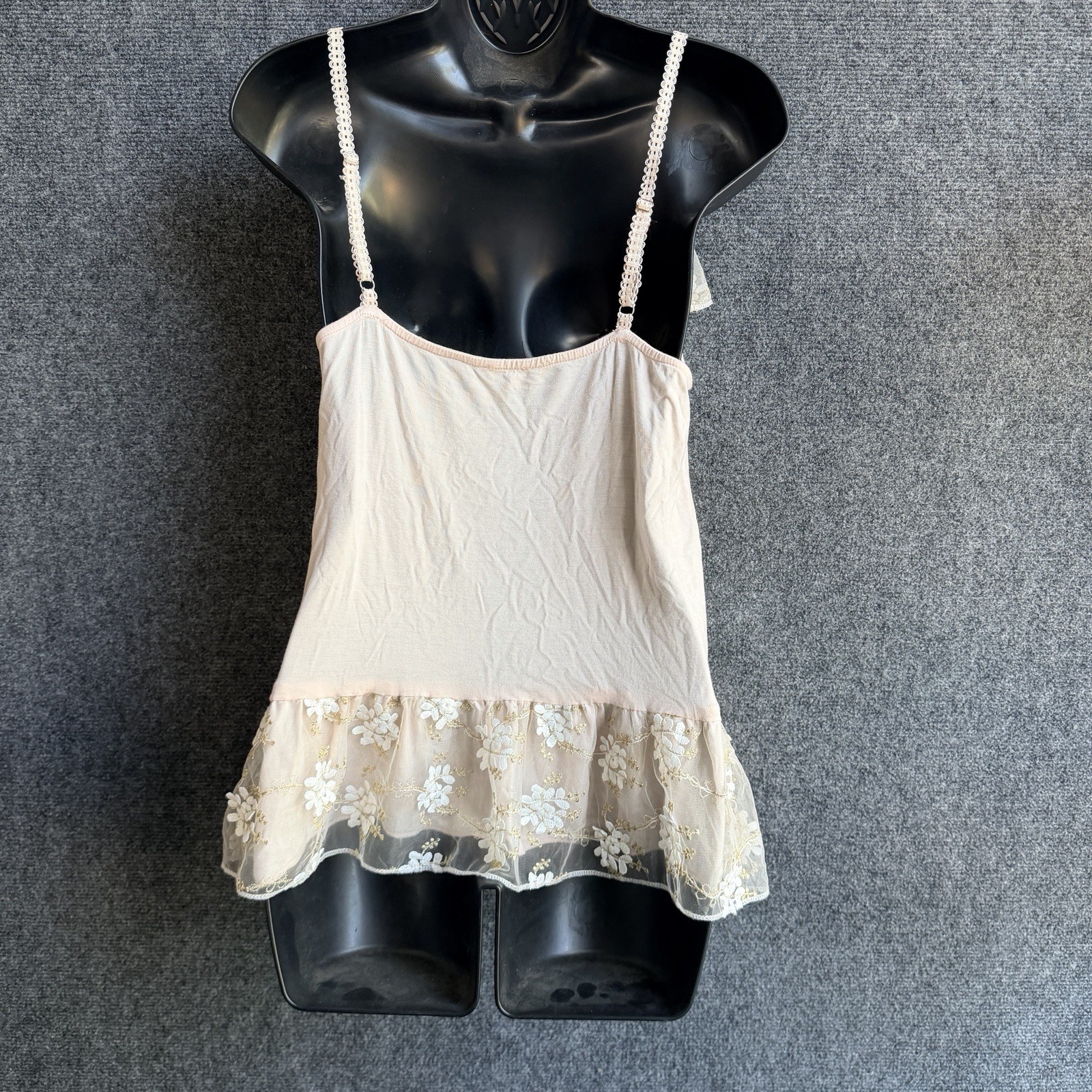 POL Dandelion Breeze Asymmetrical Camisole Romantic Lace Blush Vintage Boho