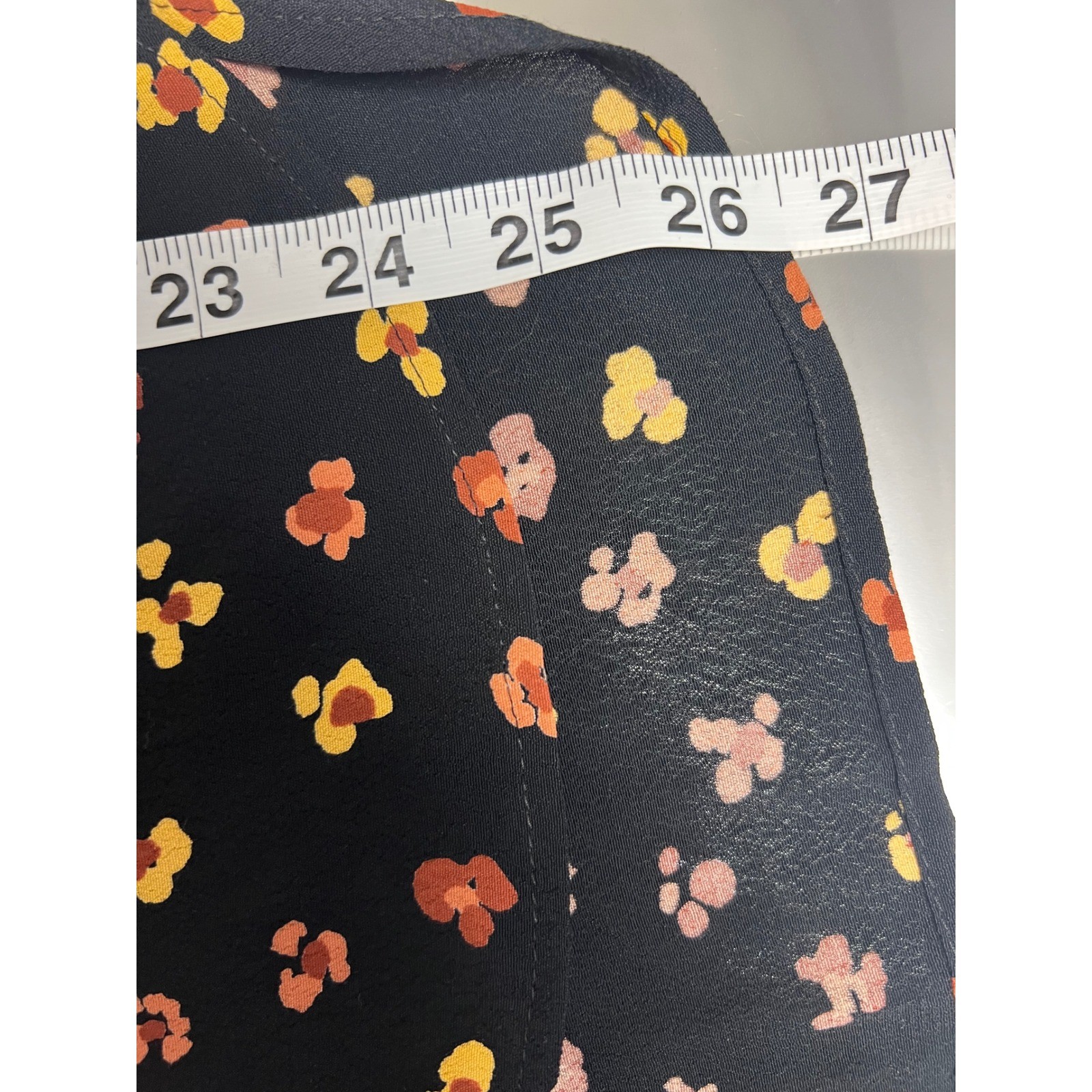 Madewell Womens XS Black Floral Button Up Short Sleeve Shirt Fall 2019 AC808