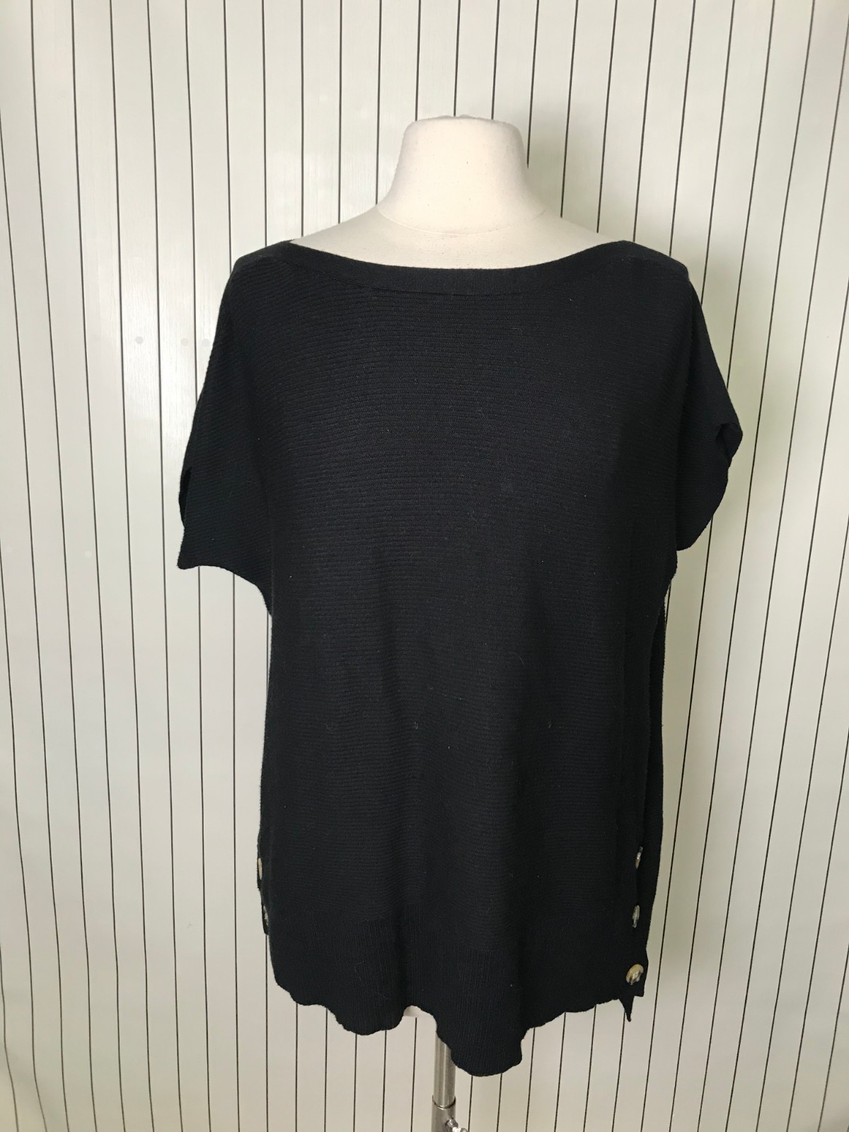 AGB Women’s Short Sleeve Blouse Black Size XL
