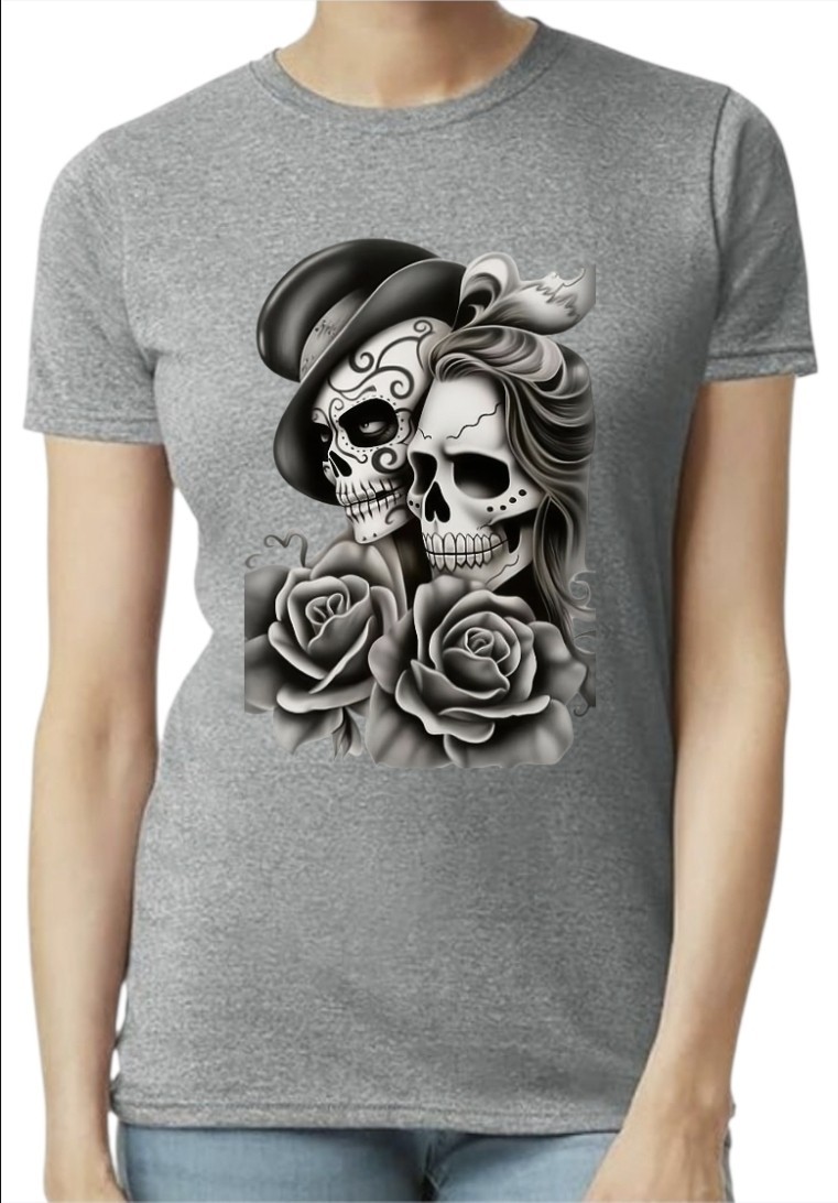 Dia De Los Muertos Women’s T-Shirt White or Black or Gray Small to 3X-Large