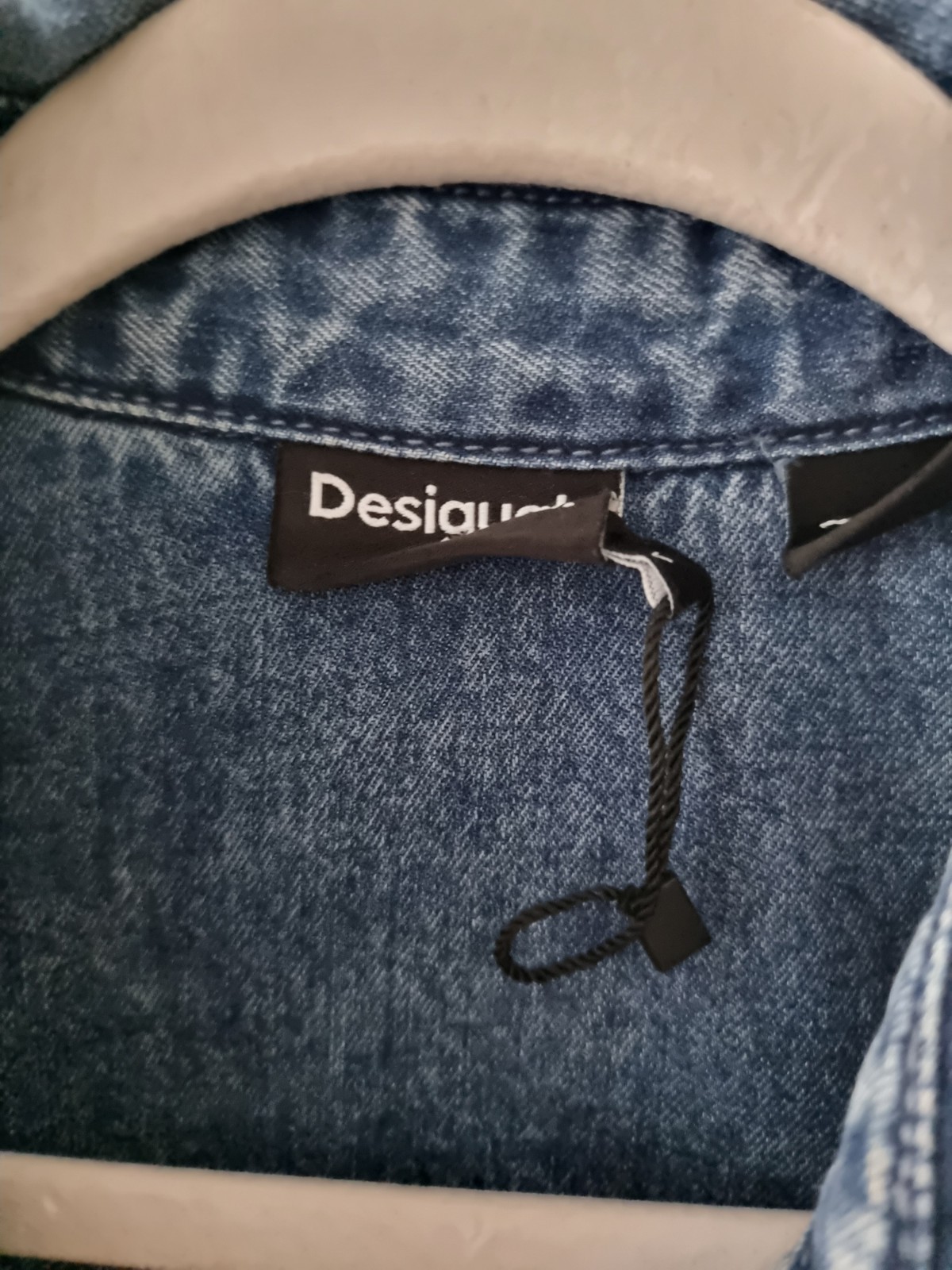 Desigual Disney Denim Pearl Snap Shirt Large Mickey Mouse Satin Back Shacket