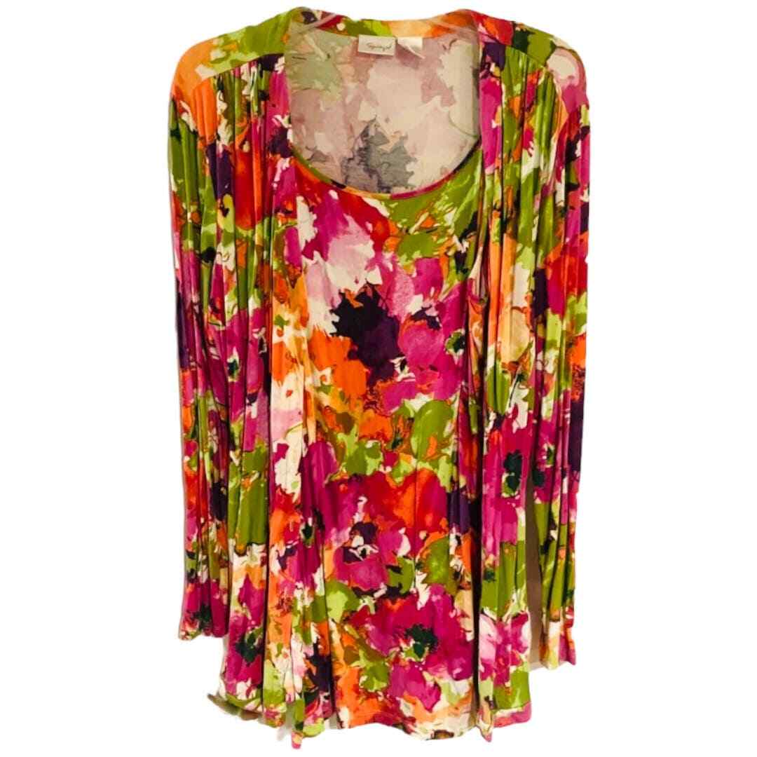 Spiegel Size XL Stretch knit Buttondown top