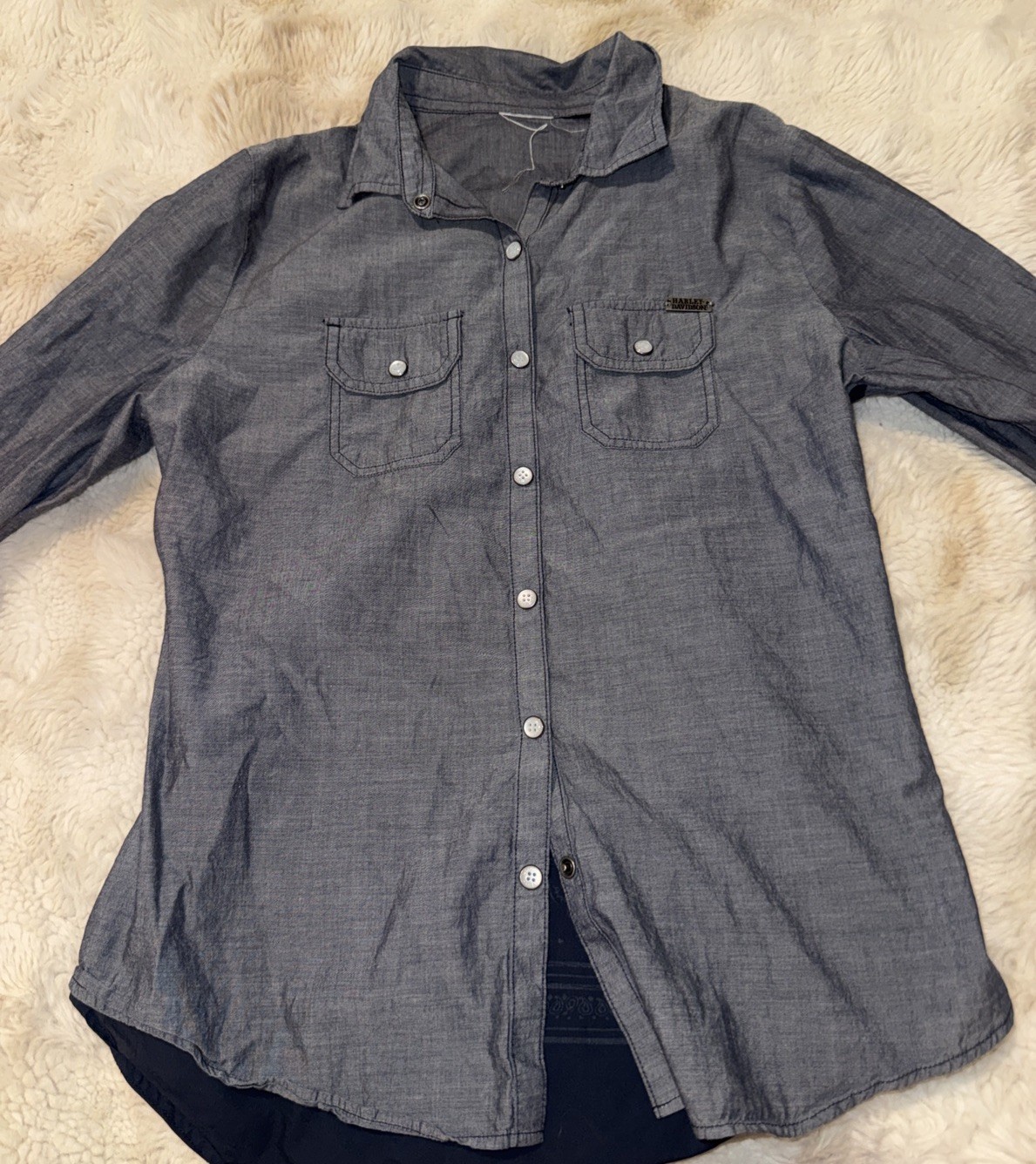 Harley Davidson Womens Long Sleeve Shirt Medium missing tag