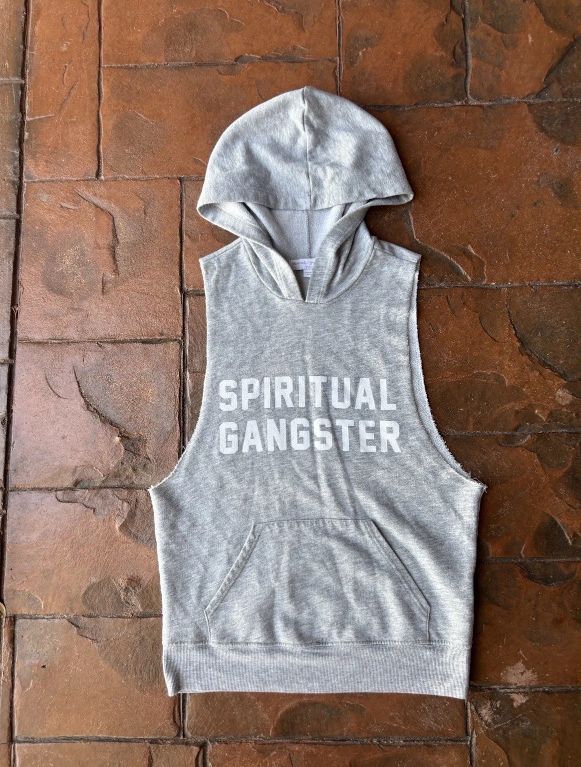 Spiritual Gangster Sleeveless Muscle Hoodie Women’s Small Heather Gray Gym