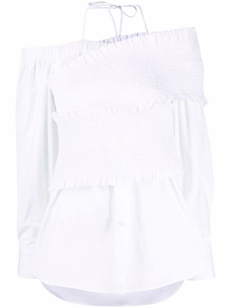 WOW! New Tags MSGM white off shoulder cotton blouse sz 42 US 8 $450