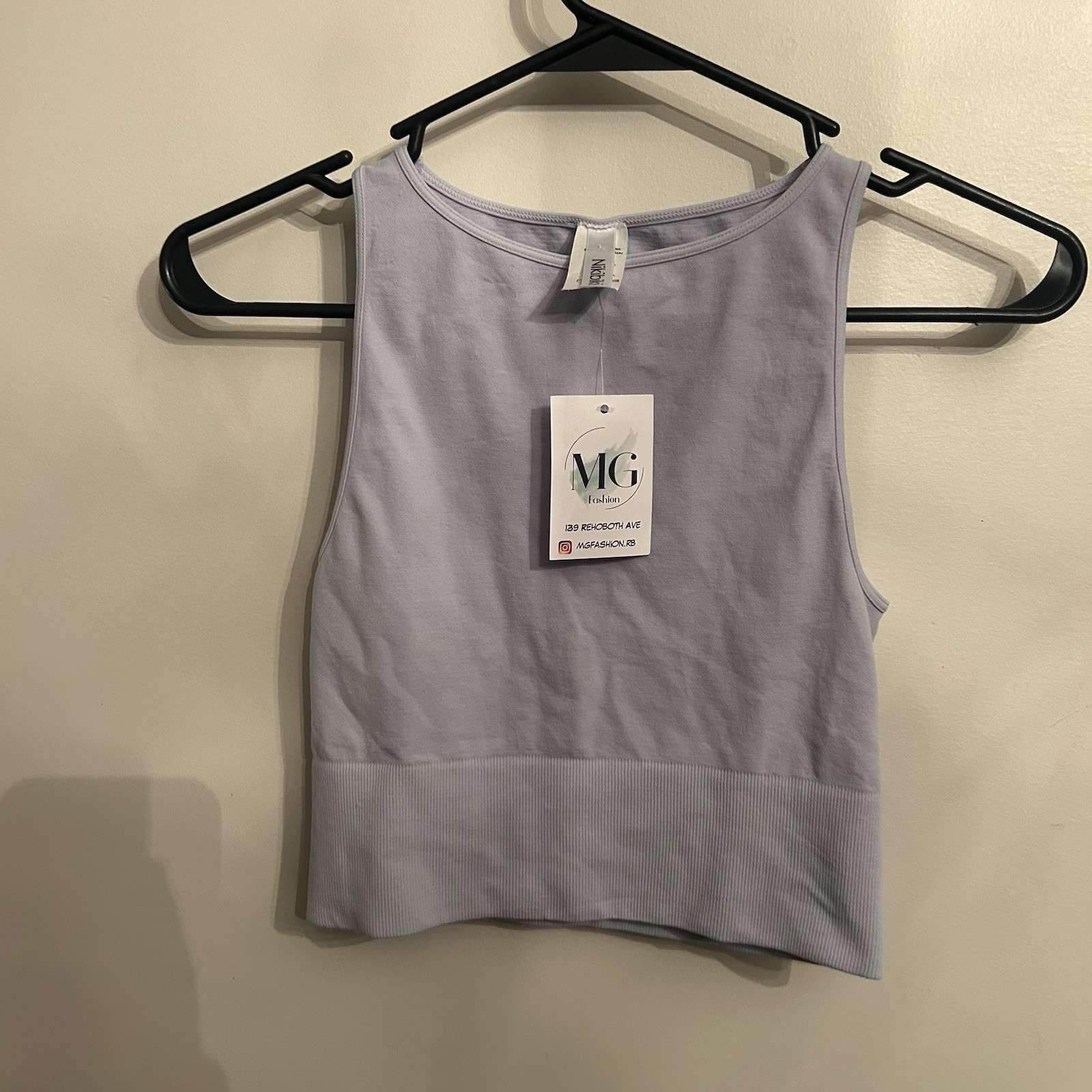 Nikibiki High-Neck Basic Tank One Size Ice Blue NWT Summer Cute Style