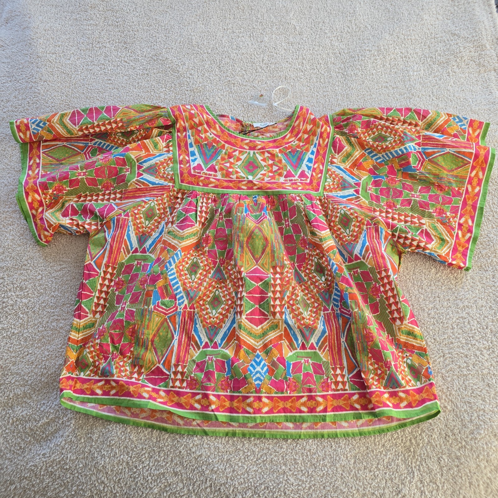 Avara Nadia Multicolor Printed Top Boho-chic Size XL NWT Keyhole Back