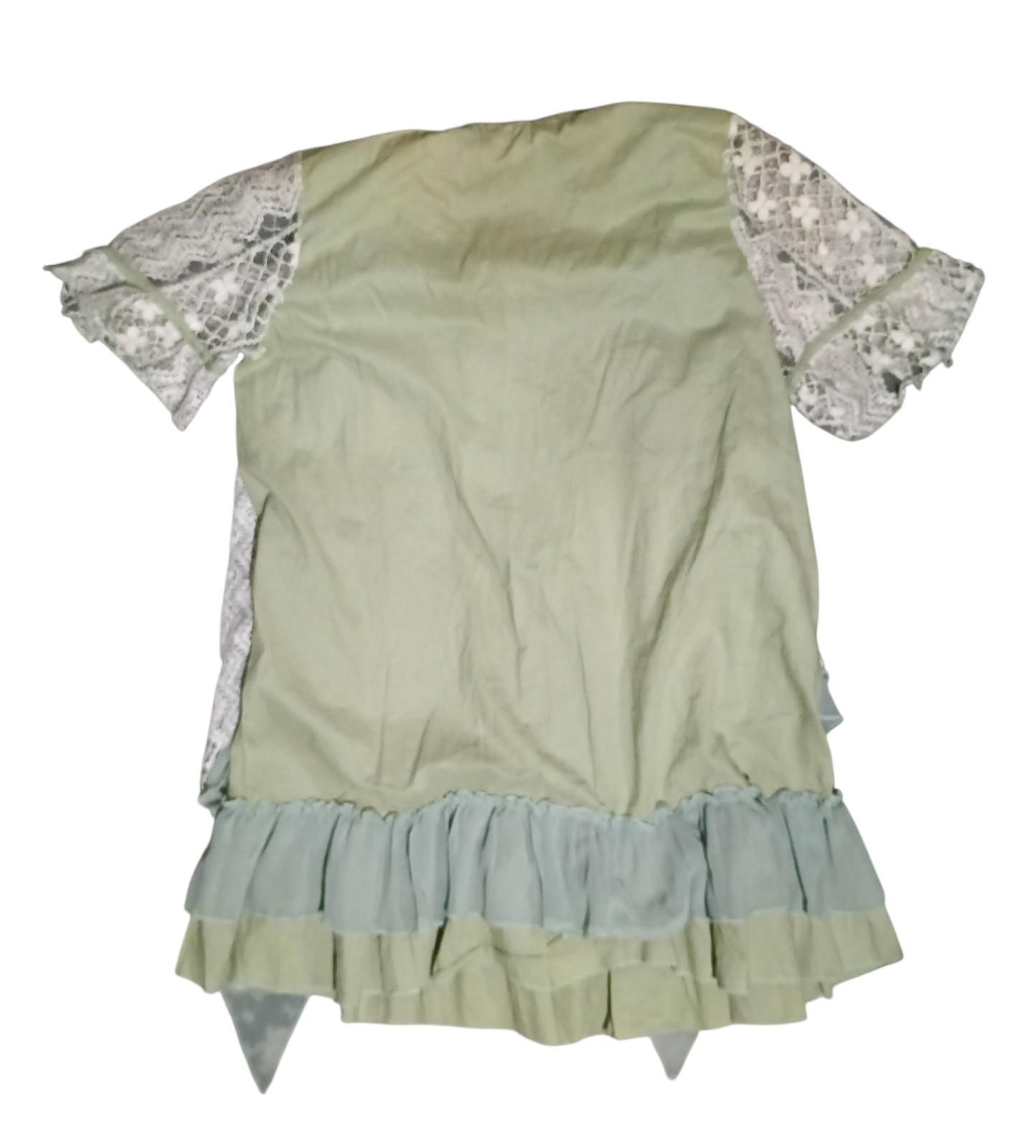 My Pretty Angel 2-piece olive green silk blend Top Size M