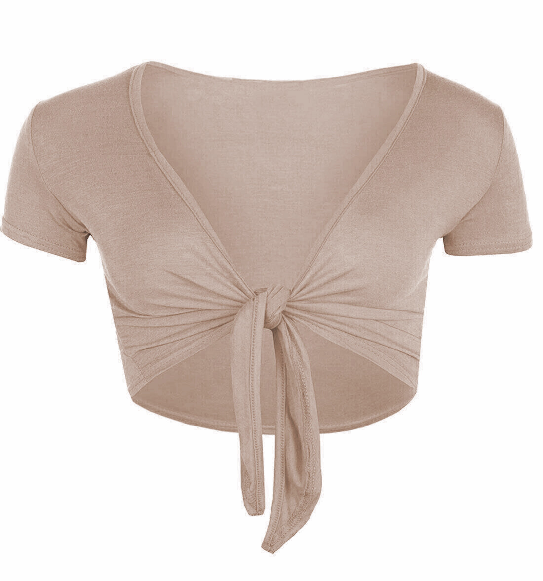 WOMEN TIE KNOT SHRUG TIE FRONT CROPPED BOLERO SHORT SLEEVE CARDIGAN PLUS SIZE