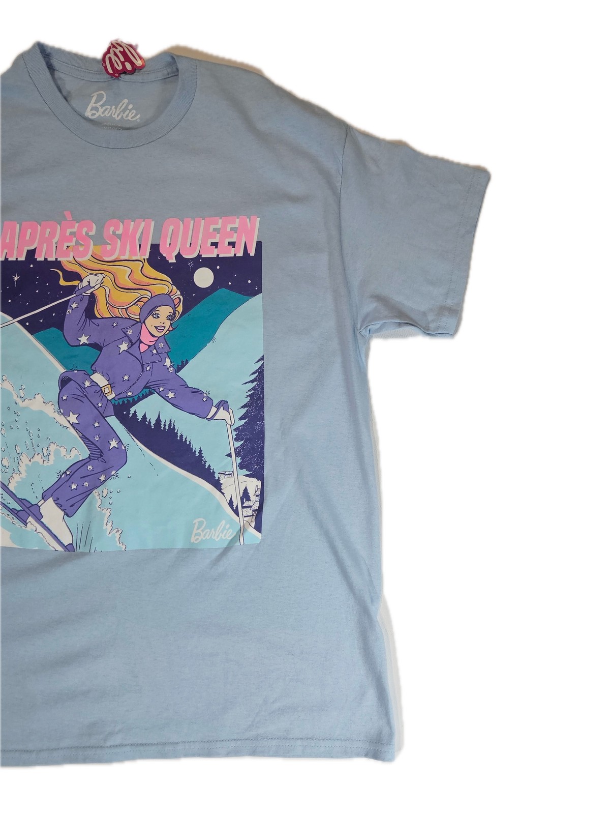 Barbie Shirt Womens Large Blue Après Ski Queen Graphic Tee T-Shirt 100% Cotton