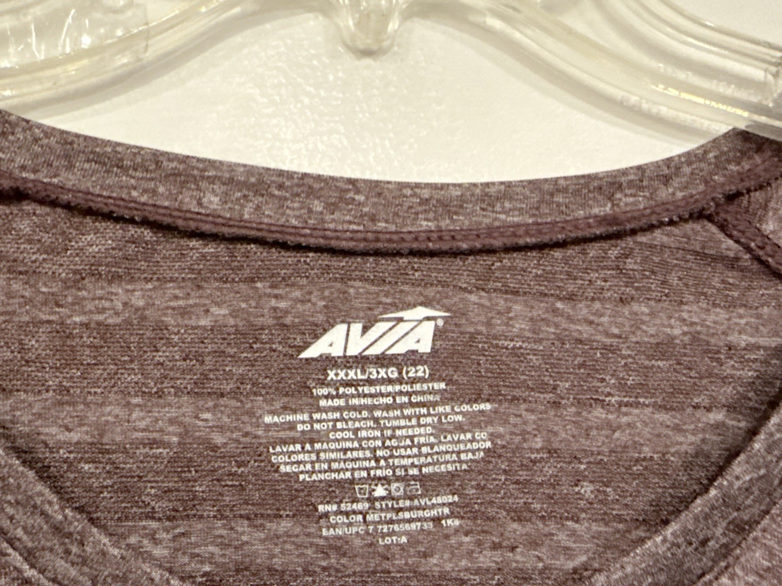 Avia Womens Core Active Long Sleeve Performance T-Shirt Size 3XL (fits like 2XL)