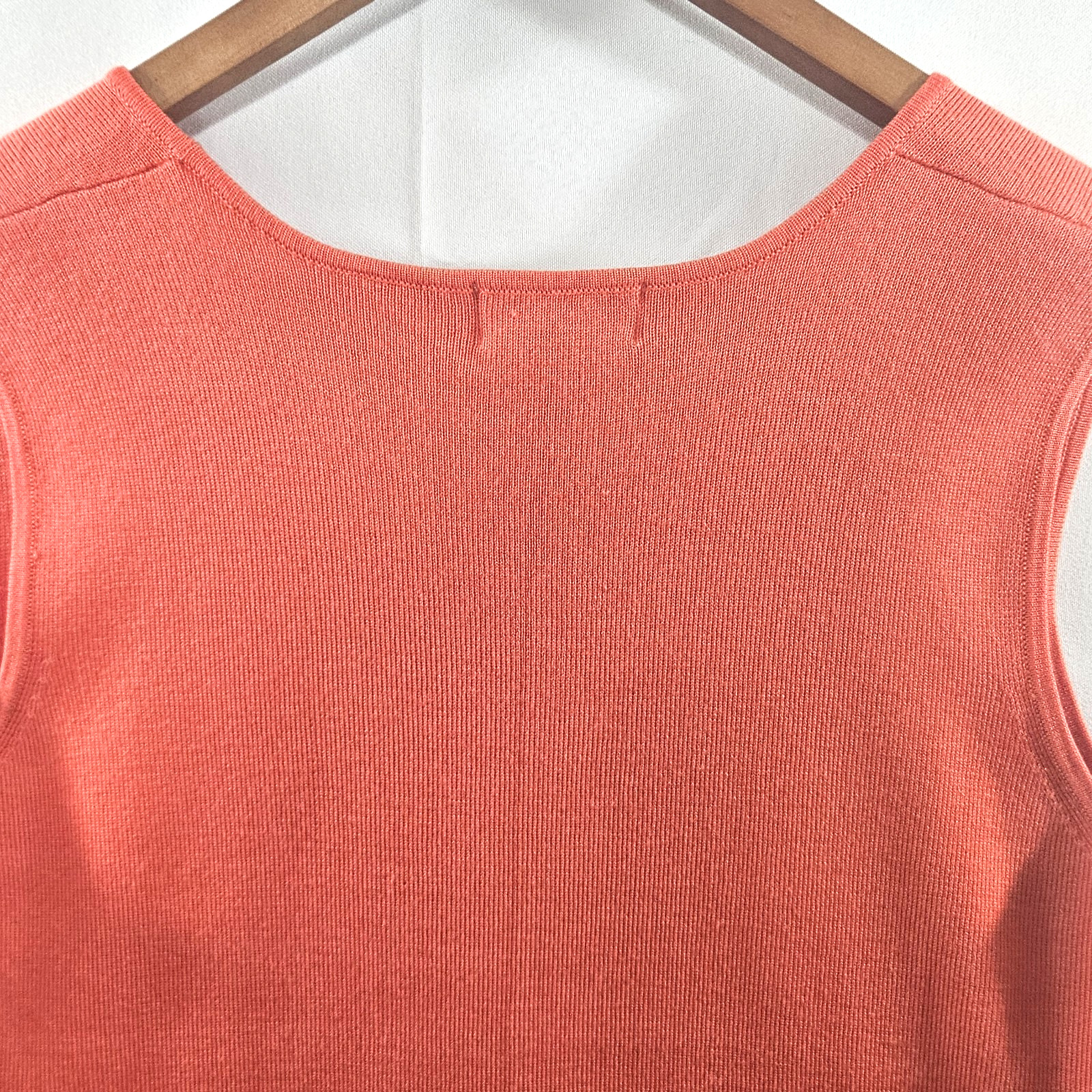 Womens Orange Sleeveless Capsule Tank Shell Top Size L 12-14 Y2K Acrylic Blend