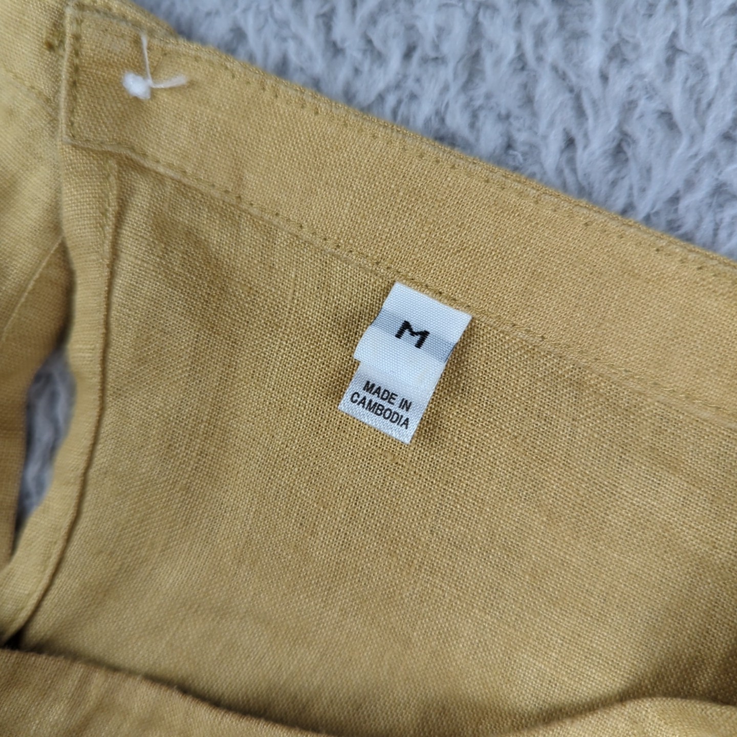 Muji Top Womens M Yellow True Hemp Lagenlook Pullover Oversize Casual