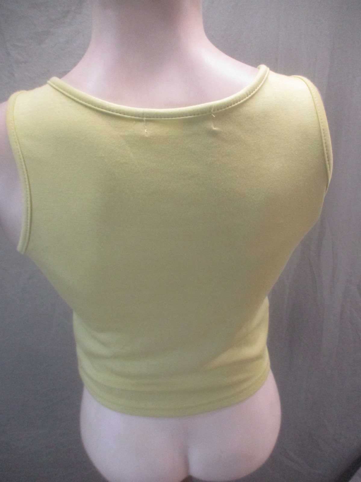 Muy Muy Size L Womens Yellow Cotton Blend Sequin Straps Stretch Beauty Top 433
