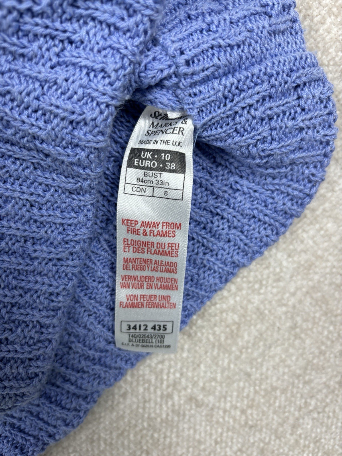 Marks And Spencer Womens short sleeve knit top Size Small / S Blue