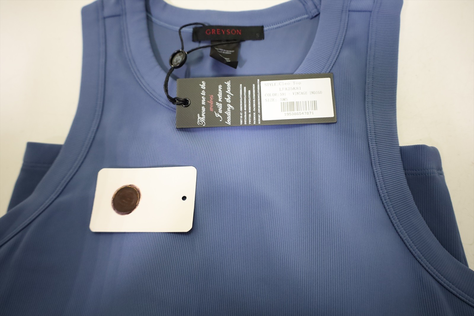 Greyson Golf Cleo Top Polo Womens Size Small Vintage Indigo New INV13105808