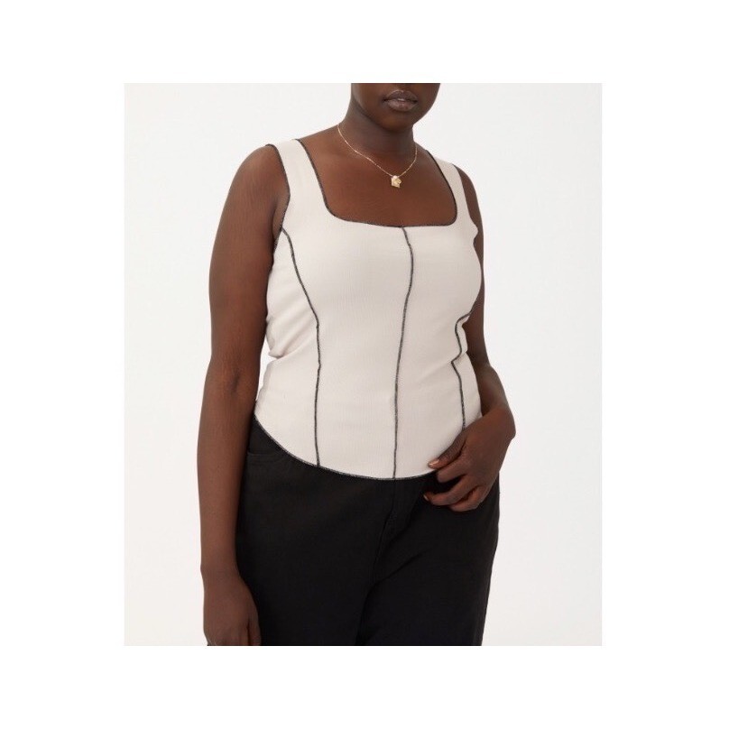 Cotton On Womens Trendy Plus Size Blair Exposed Seam Tank Top Size 14 NWT