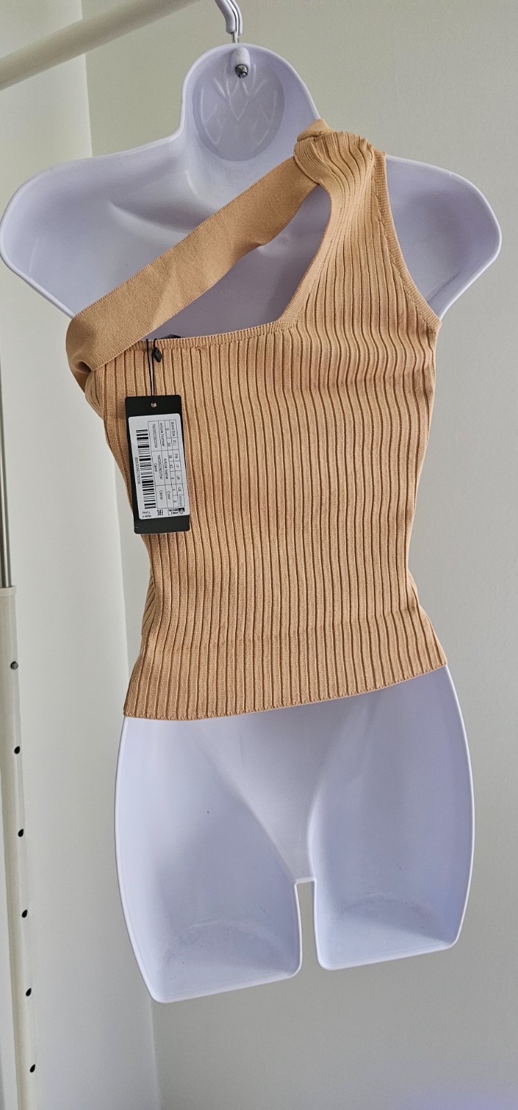 Trendyol Camel Ribbed Tank Top Size S NWT