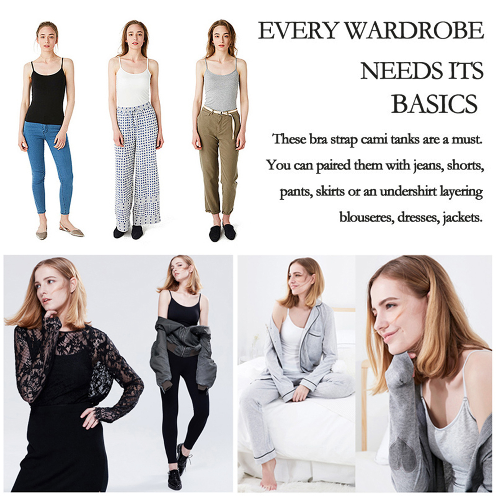 Camisole with Built in Bra Women Tank Top Padded Bra Vest Undershirt Sleeveless