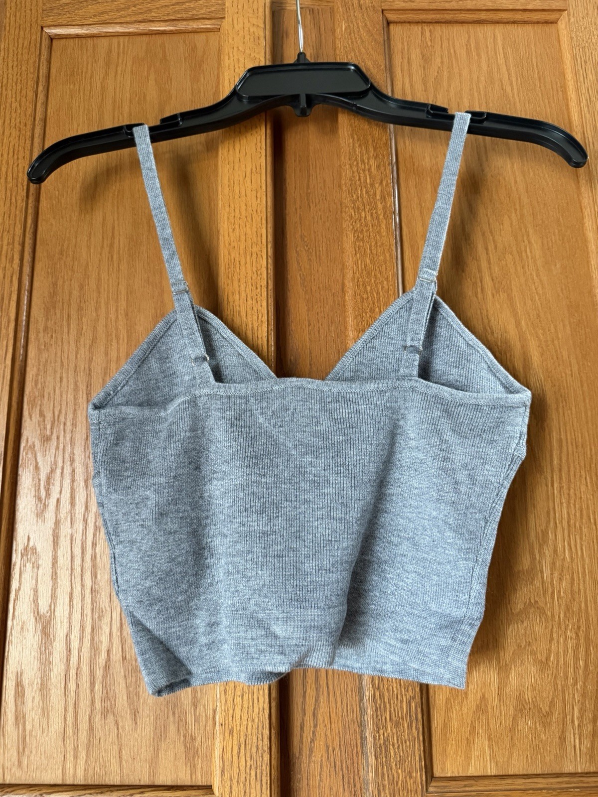 NWT The Drop Women’s Gray Rib Heather Wool Blend Knit Bralette Tank Top Gray XS