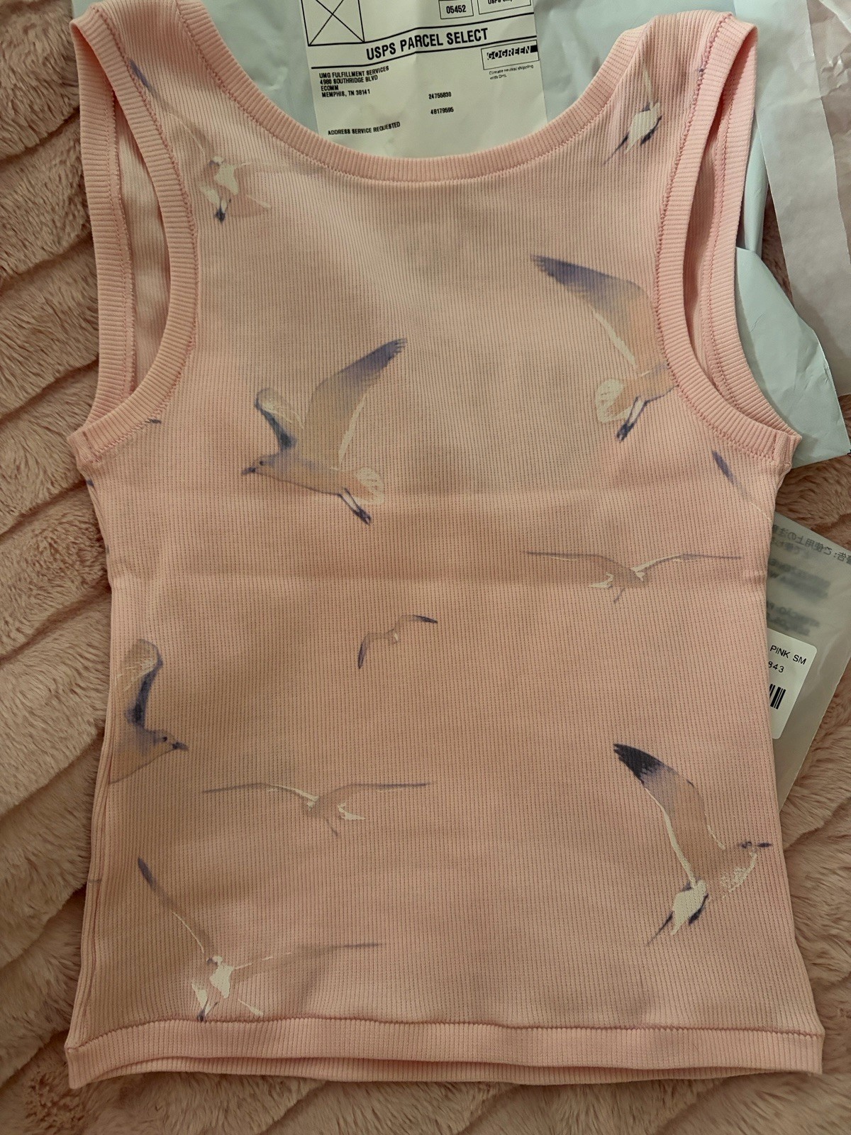 Taylor Swift 1989 Taylor’s Version Pink Ribbed Seagull Crop Tank Top Women’s S