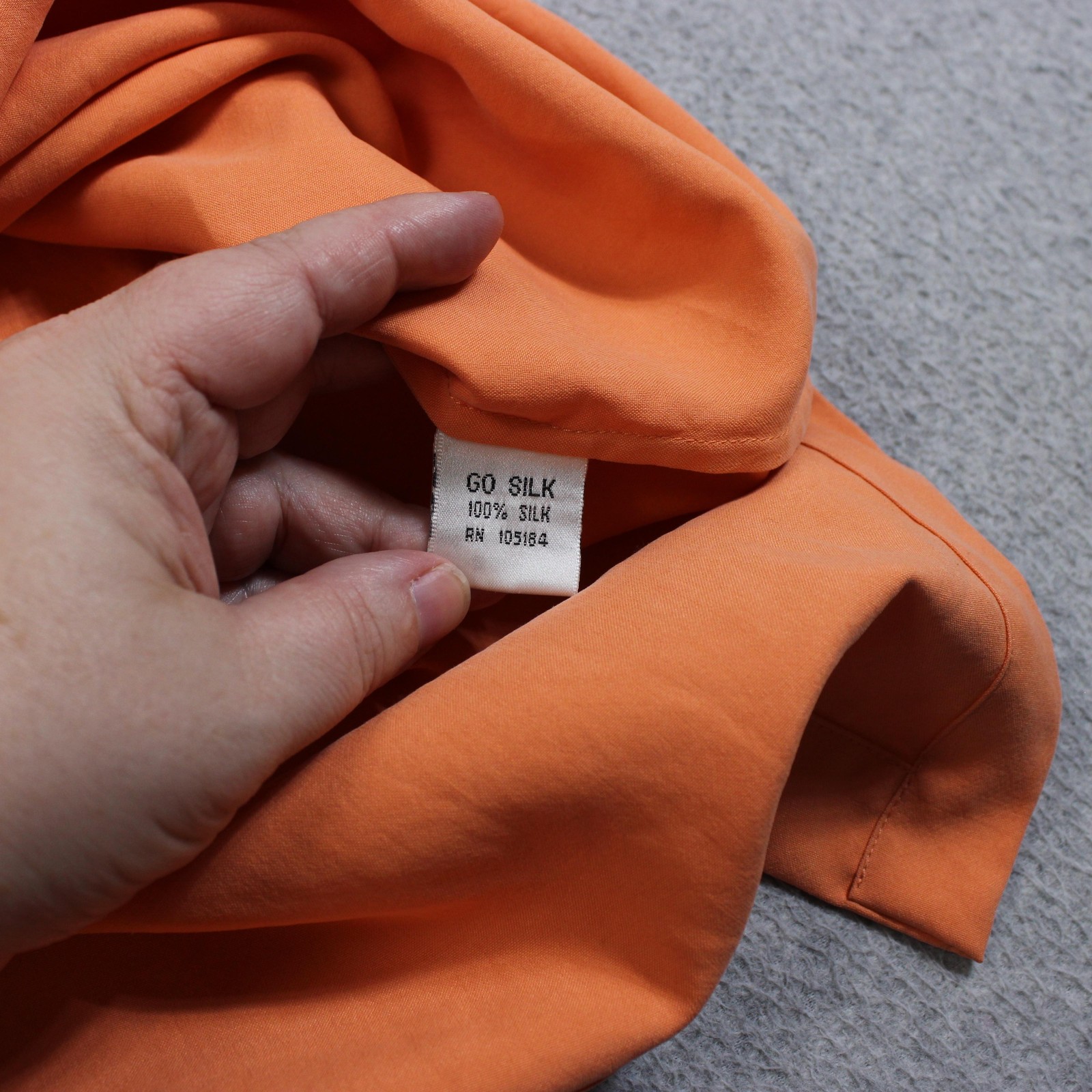 Go Silk Tank Top Women 1X Orange Scoop Neck Side Slit Basic Layering Lagenlook