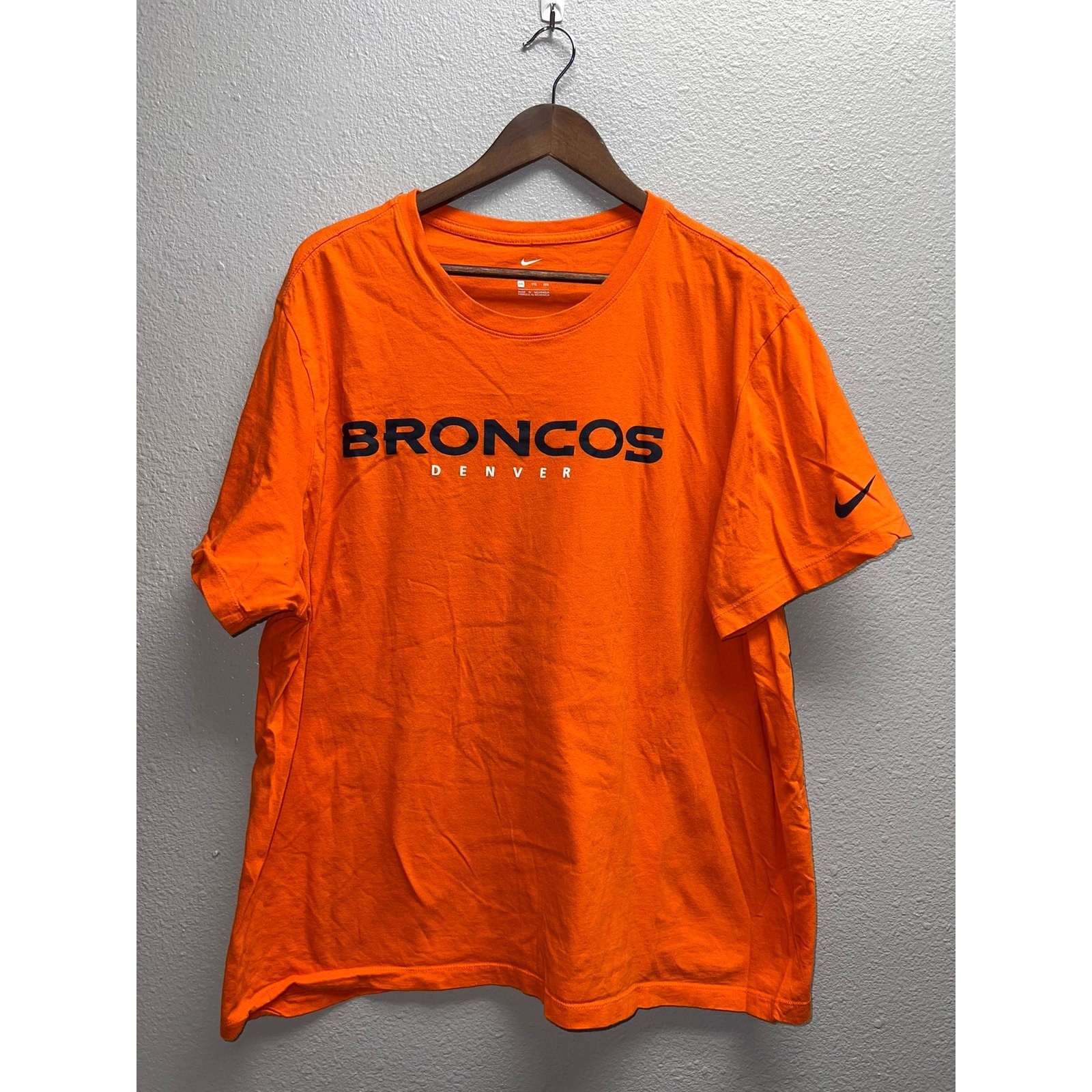Womens Nike Denver Broncos Shirt Top Tee Orange Short Sleeve NFL Football 2XL