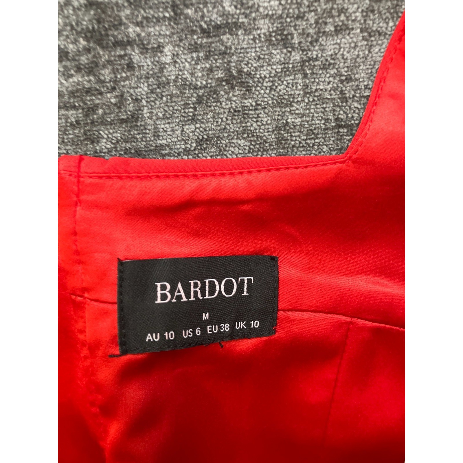 Bardot Crop Top Womens 6 Red Fitted Lined Wide Straps Stretch Square Neck Corset