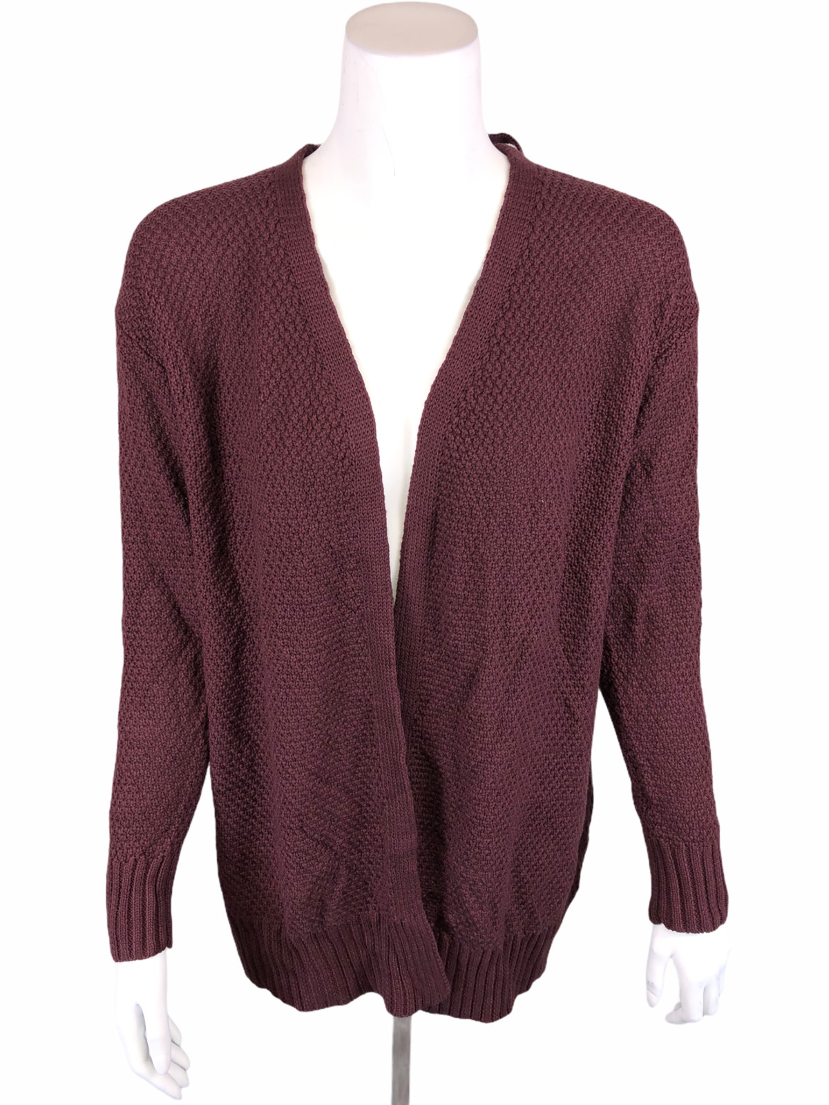 Lisa Rinna Collection Long-Sleeve Cardigan w/ Back Detail Sangria XX-Small Size