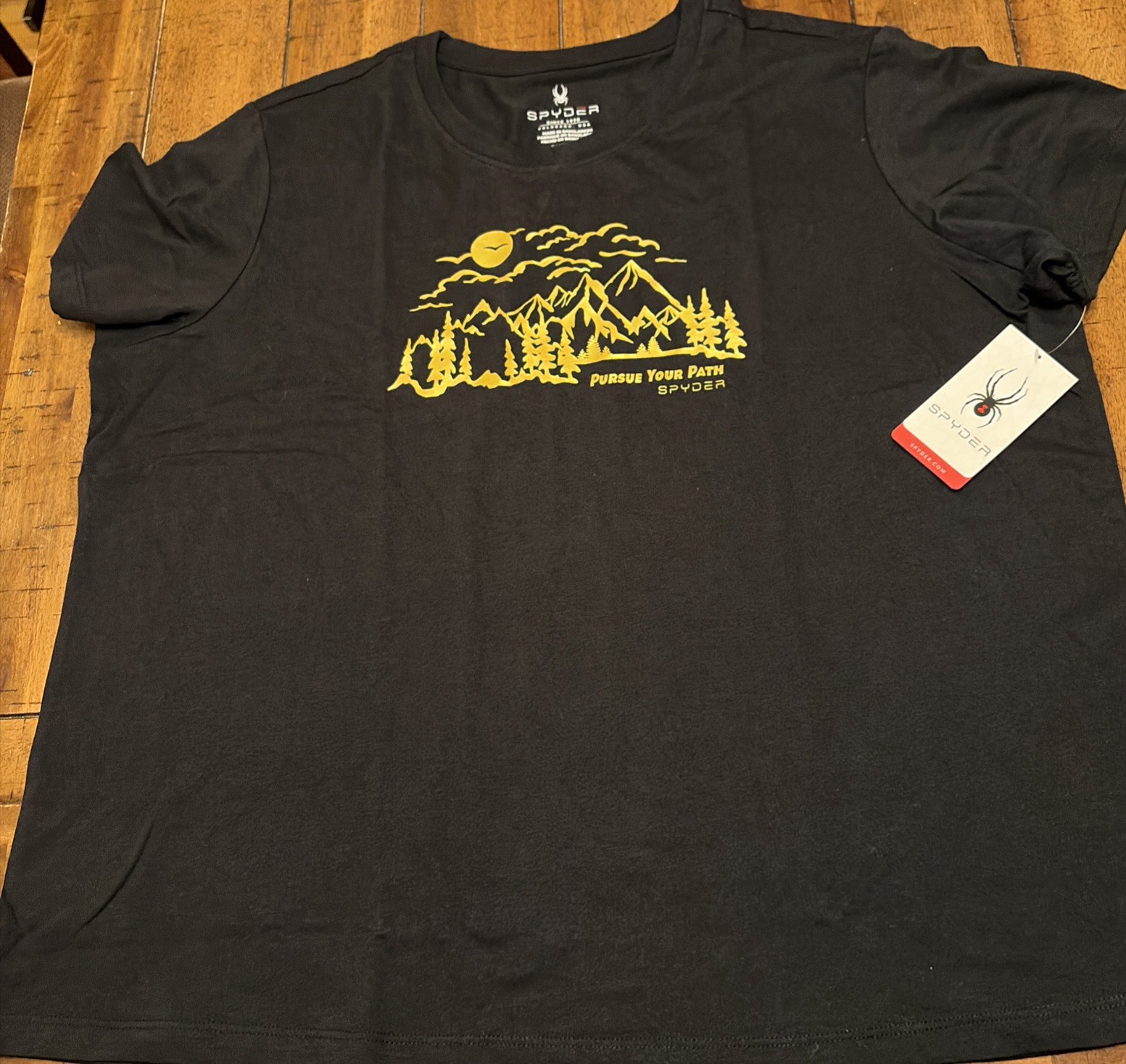 Spyder Women’s 2X Black Graphic Tshirt “Pursue Your Path”