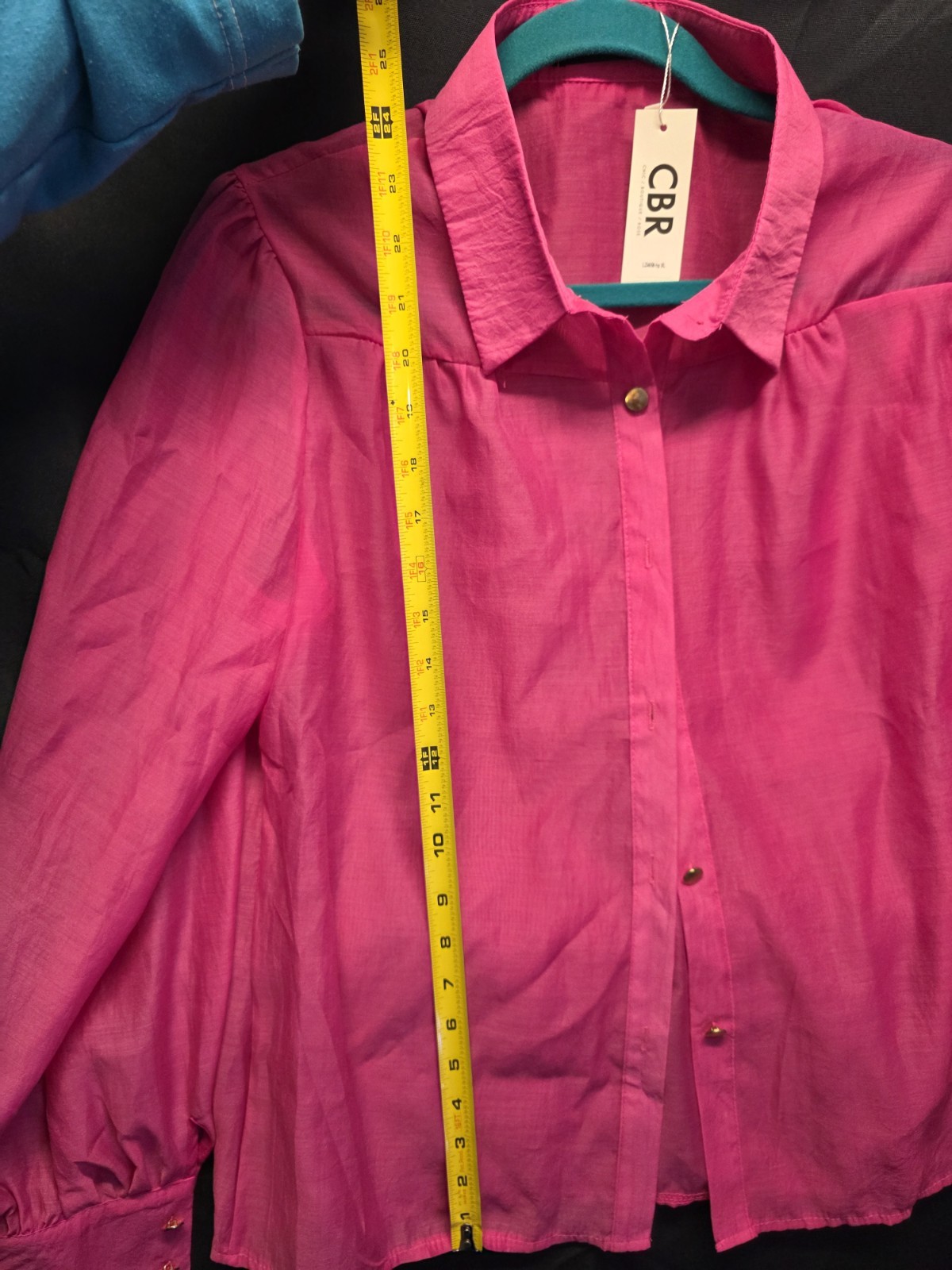 CBR Chic Boutique Rose – Button Front Blouse – Womens XL – Pink – Sheer Top