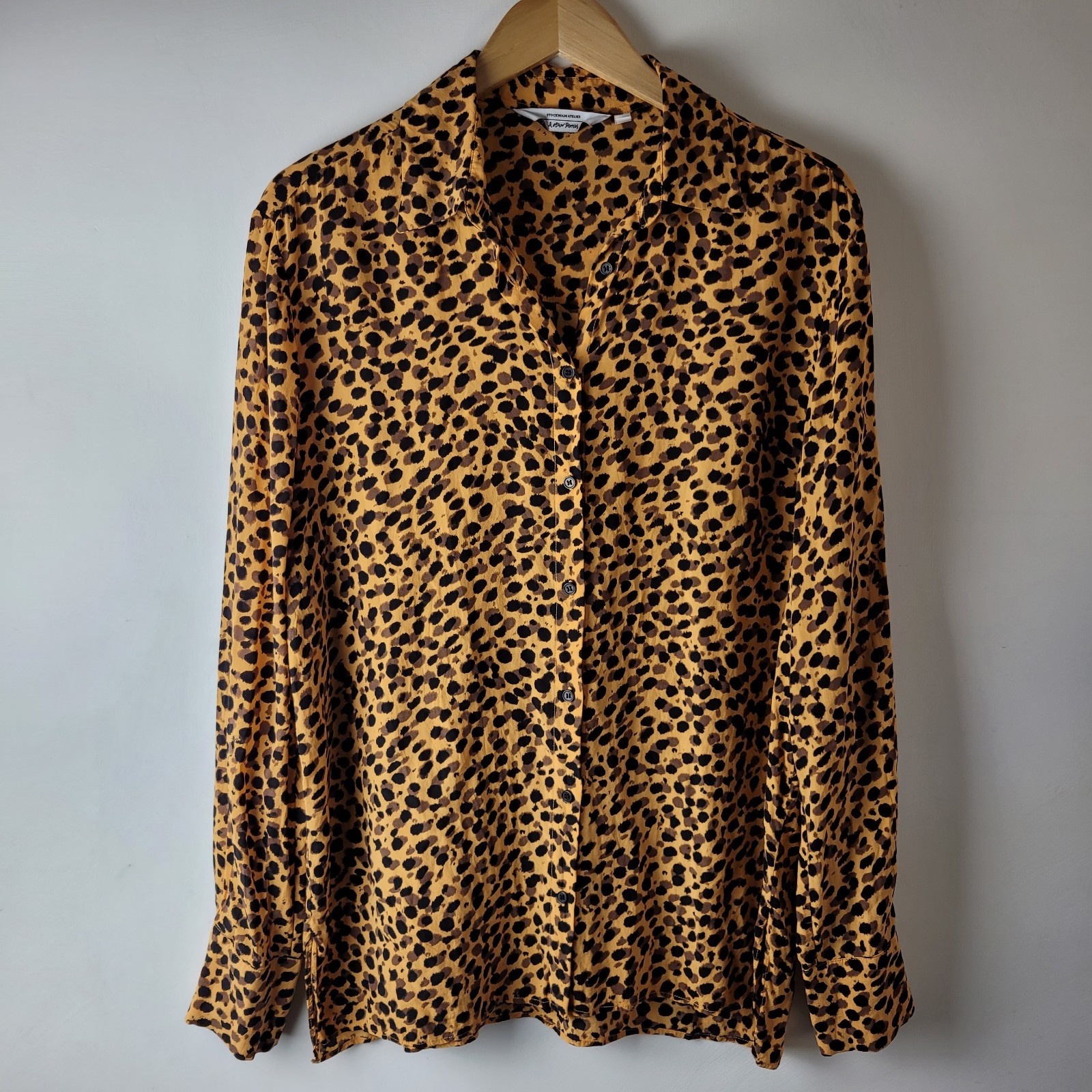& Other Stories Women EUR 38 Orange black Animal Spot Blouse Casual Work Smart