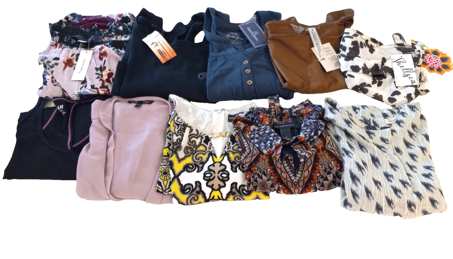 Bulk Lot 10 Women’s Summer Tops Size Small Mixed Brands 5 NWT + 5 EUC Bundle