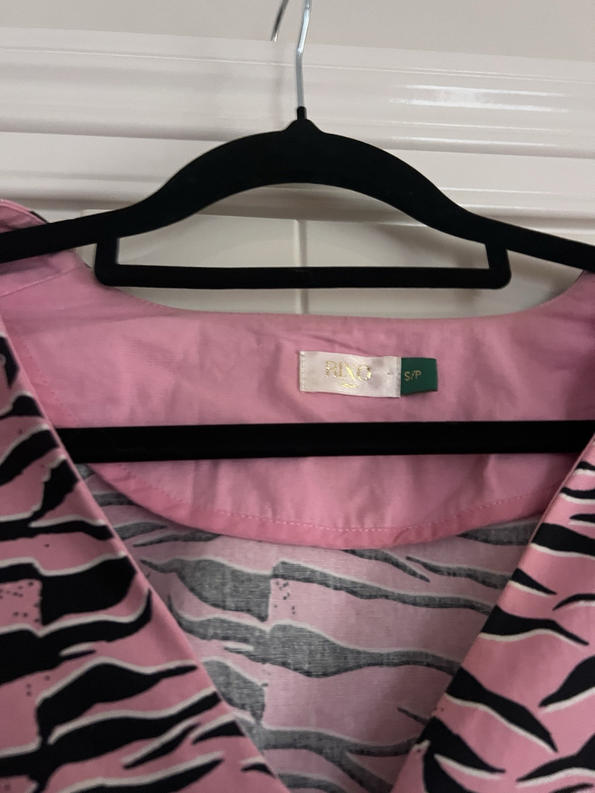 Rixo London Burton Down Blazer Top Pink Zebra Print Size S
