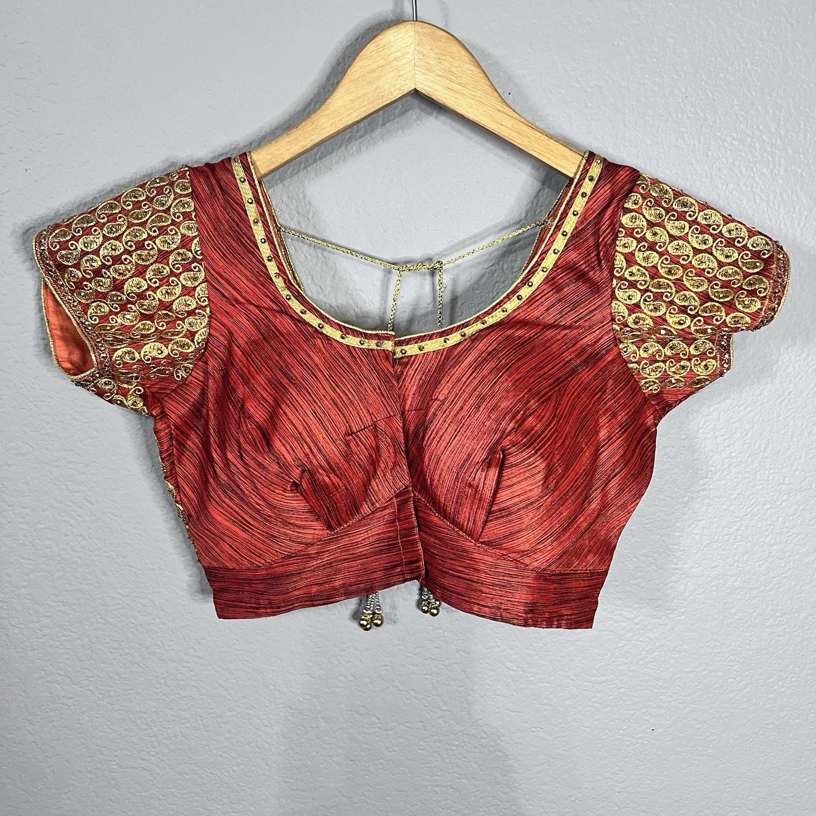 Indian Cotton Hakoba Ready Made Saree. Blouse Stitched Sari Choli Embroidered.
