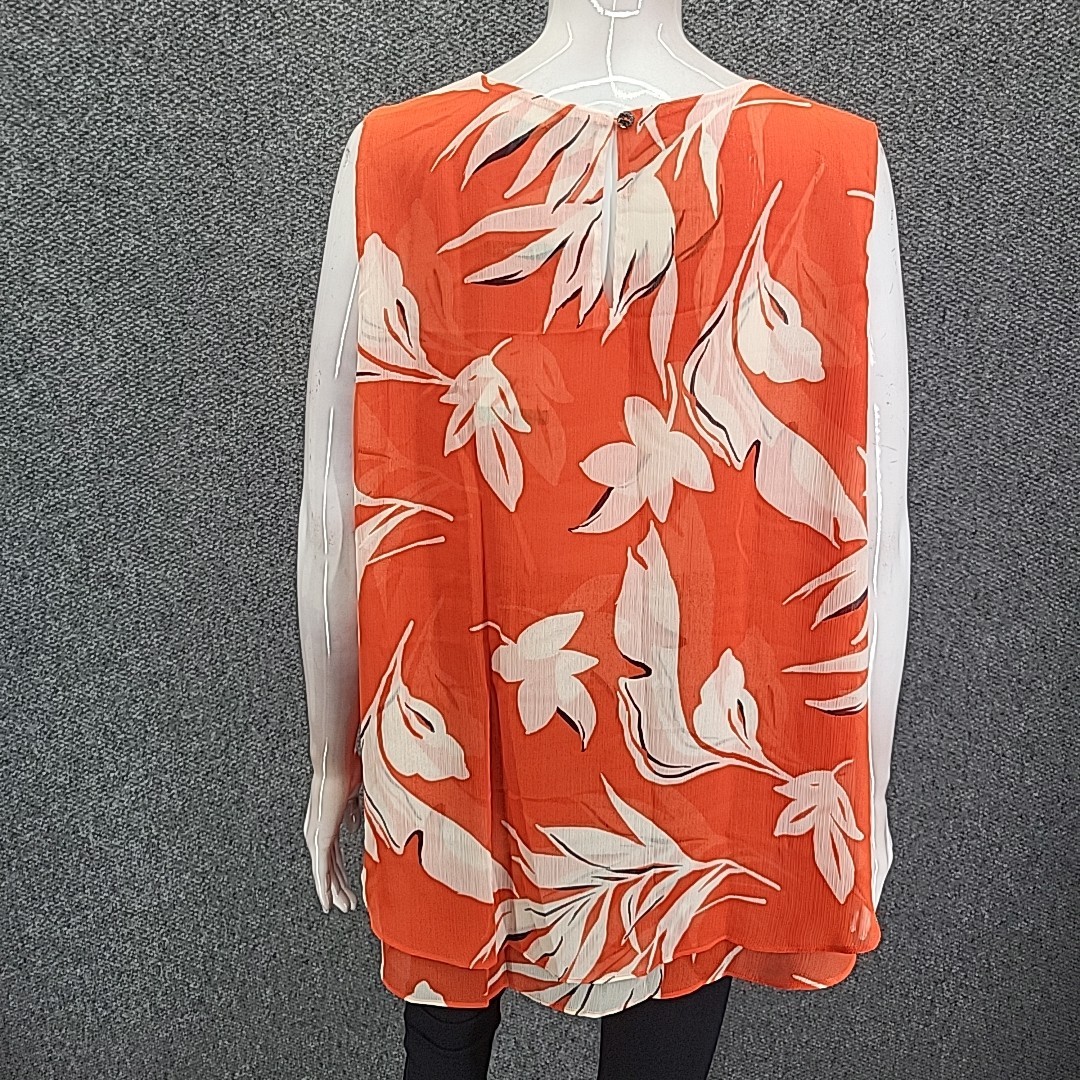 Cristina B Womens Sleeveless Viscose Polyester Printed Blouse Top X-Large Sz