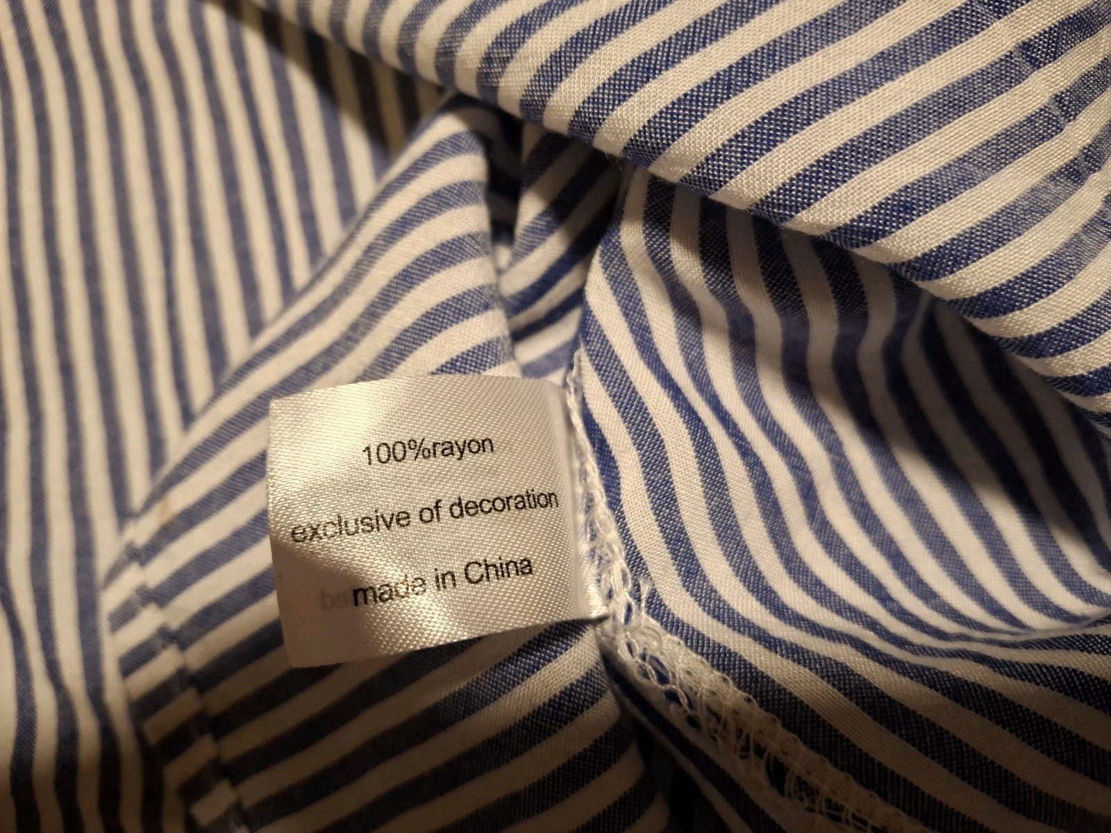 Lane Bryant Size 14/16 Top Long Sleeve Blue White Stripe Lace Insert Blouse