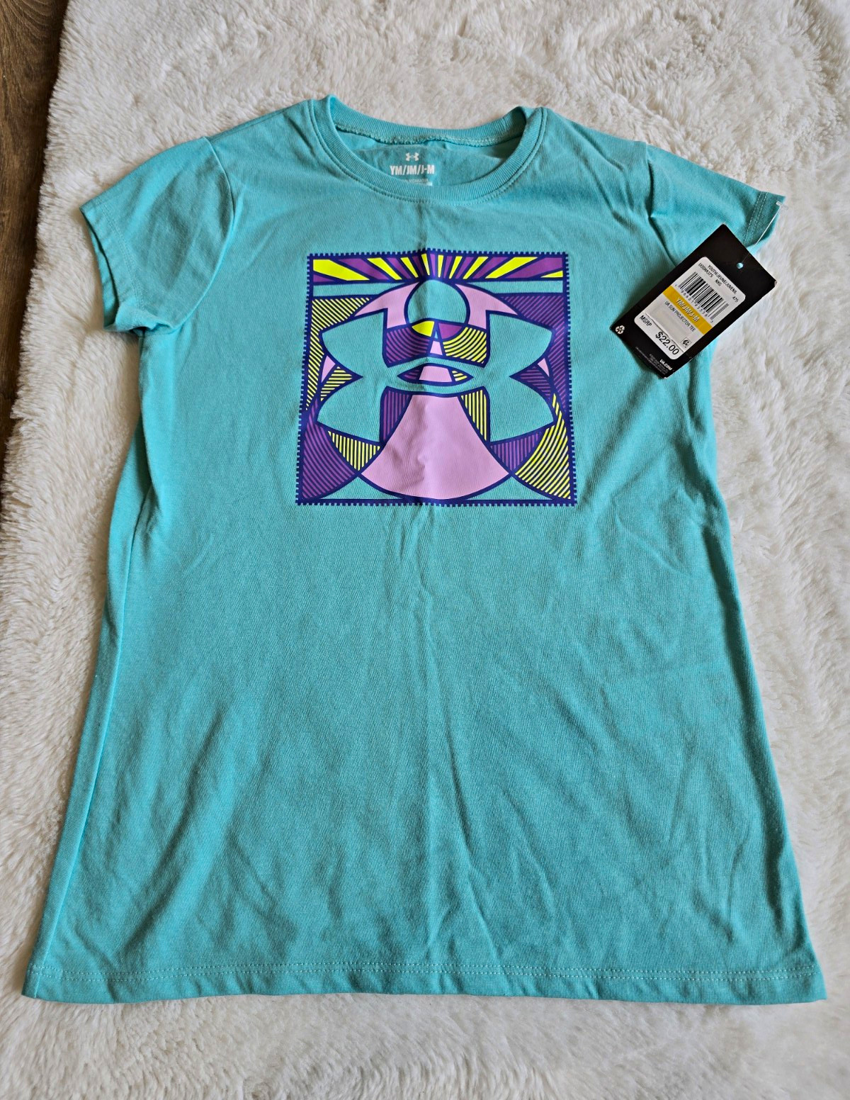 Under Armour Blue Graphic Logo Crew Neck Short Sleeve Tee Women’s Juniors M