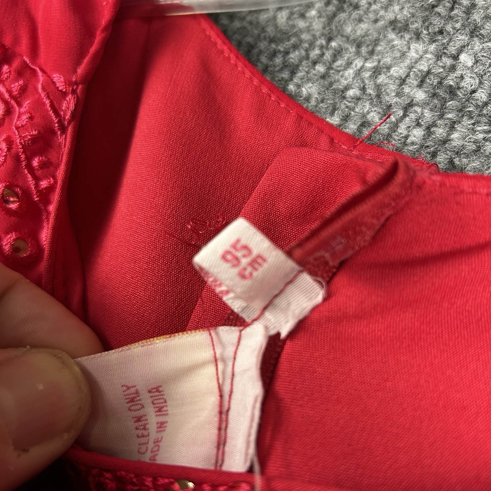 Roopam Designer Studio Red Sequin Embroidered Crop Top Saree Blouse Size 38 95cm
