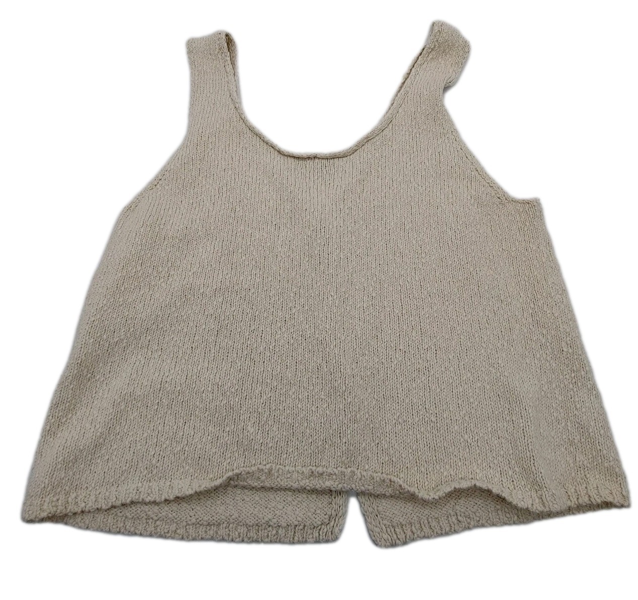 Old Navy Womens Tank Top Size Large Cream Crochet Buttons Sleeveless Crop