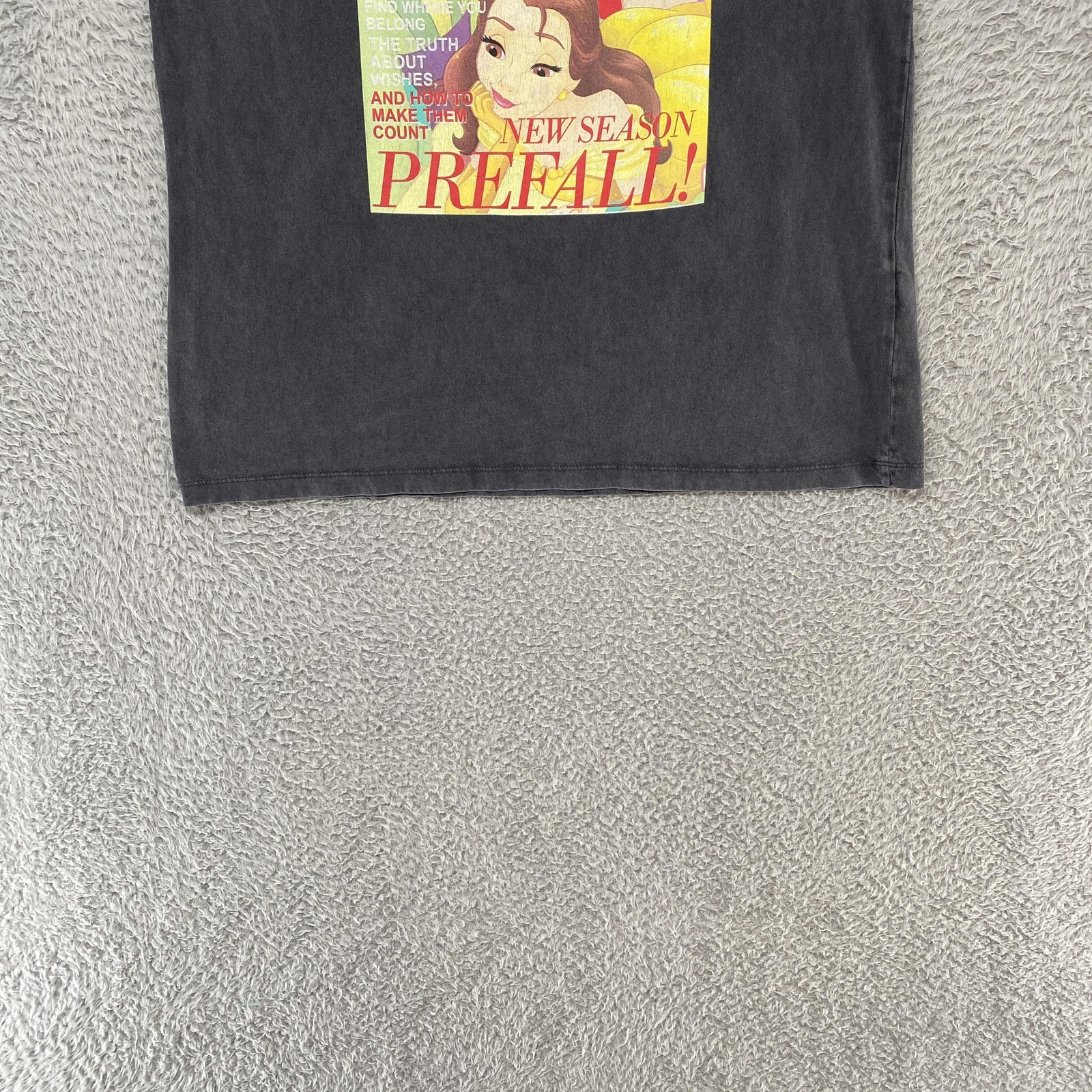Zara Disney Princess T-Shirt Womens Medium Gray Graphic Tee Mulan Ariel Belle
