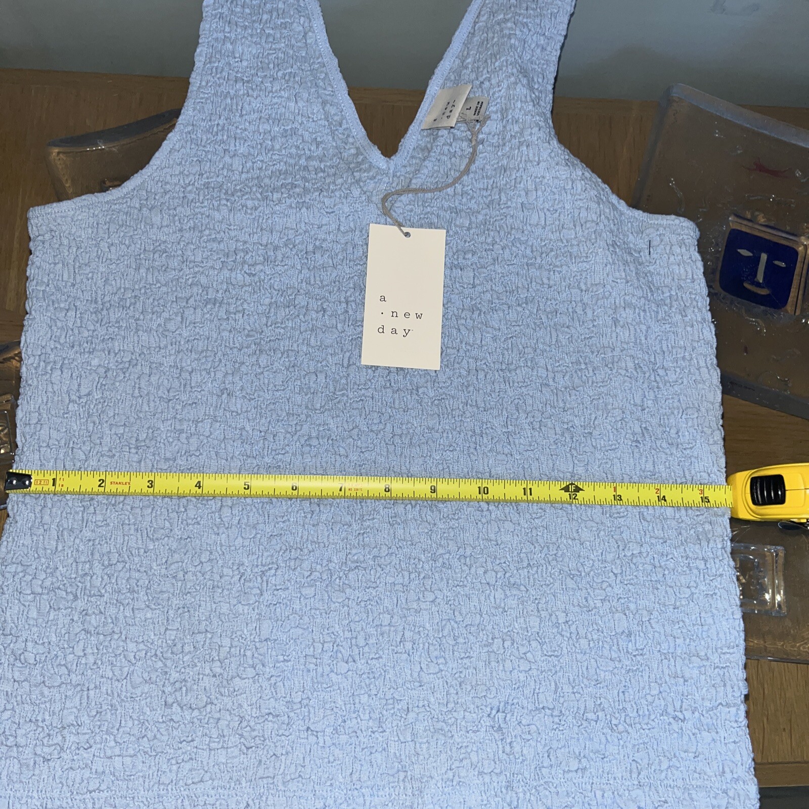 Lot of 2 Tank Tops 1 is Light Blue 1 is Cream both Size L and NWT