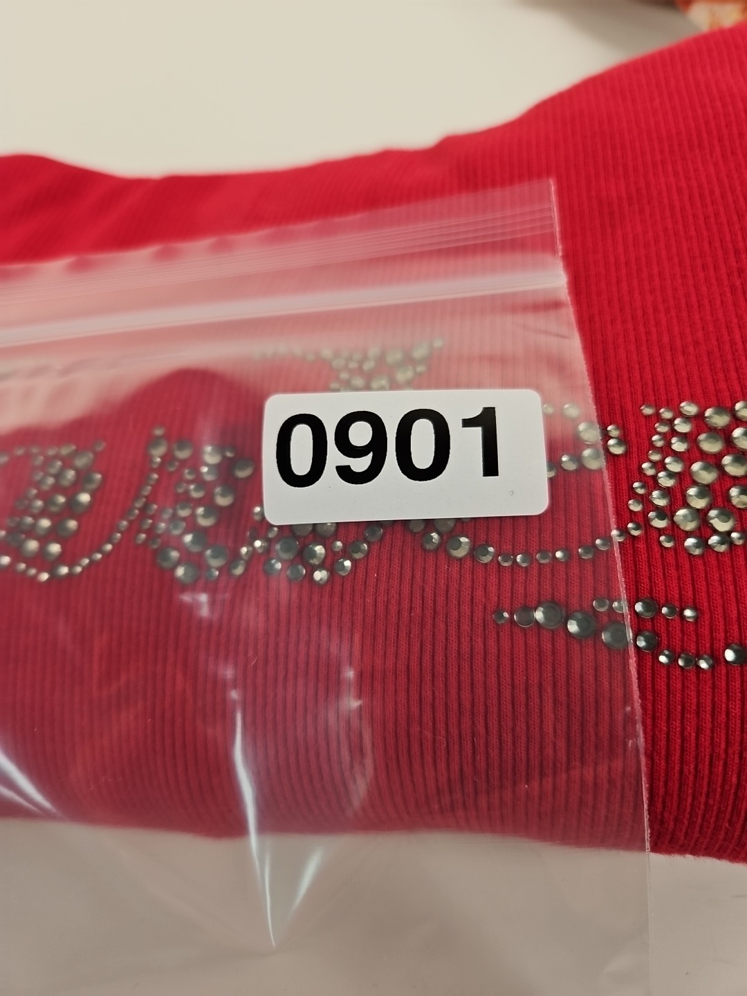 Harley Davidson Rhinestone Turtleneck Rib Long Sleeve Turtleneck Stretchy Red M