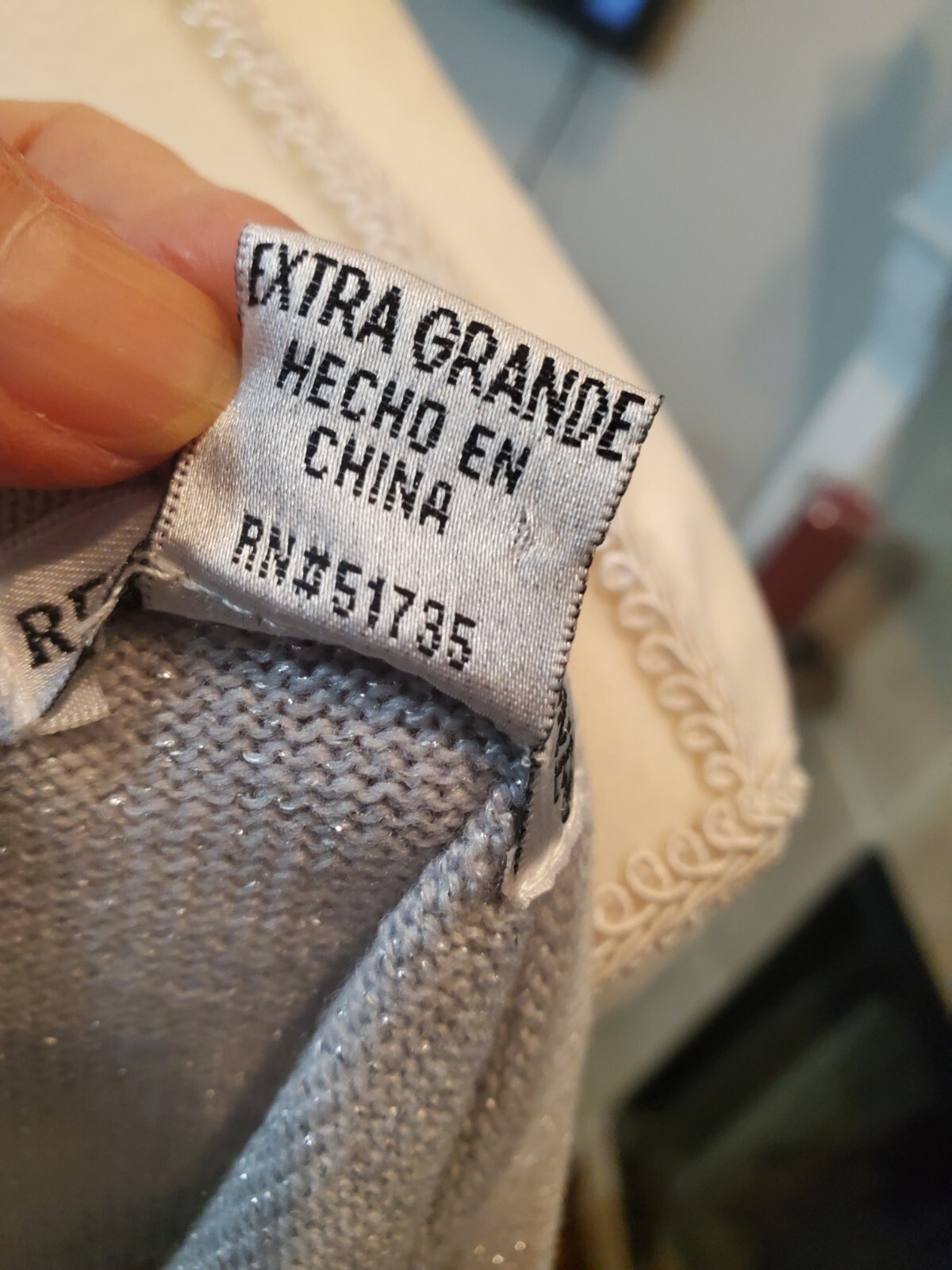 Rebecca Malone XL Light Grey Metallic Pullover Sweater